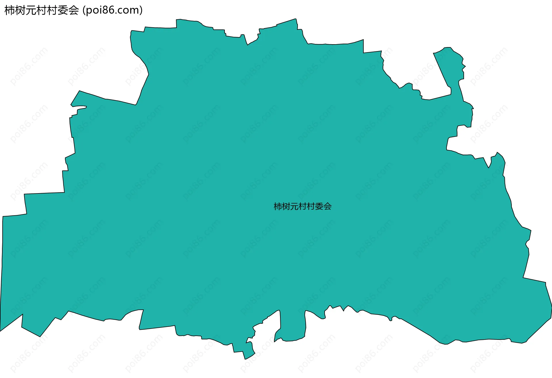 柿树元村村委会边界地图
