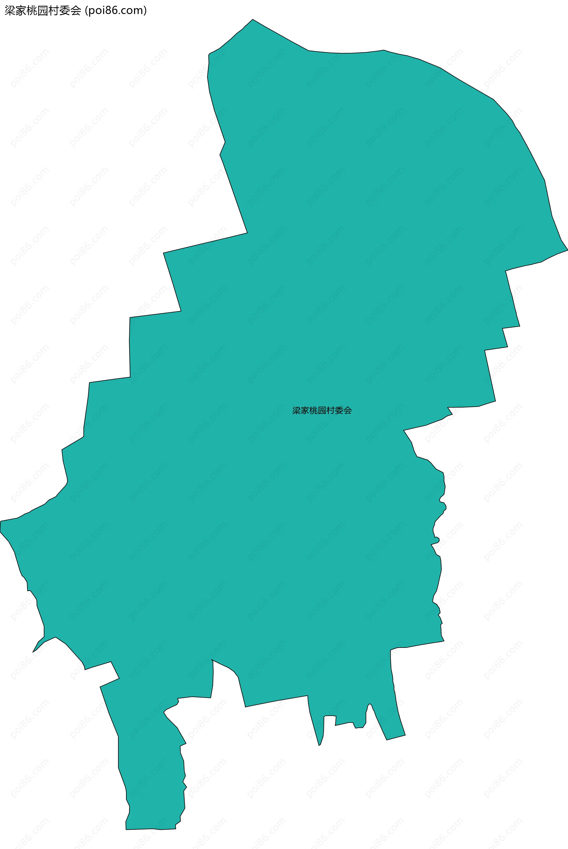 梁家桃园村委会边界地图