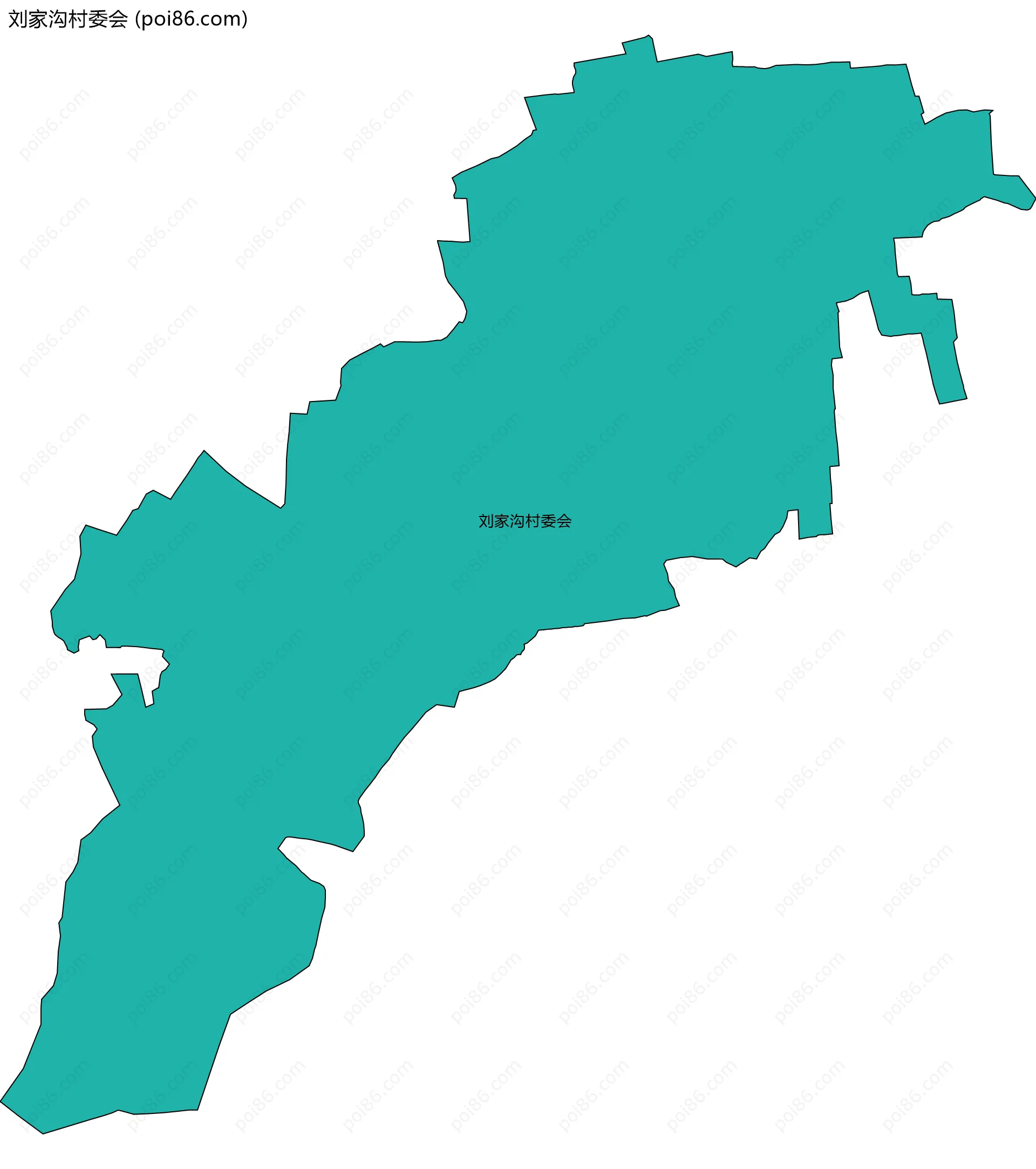 刘家沟村委会边界地图