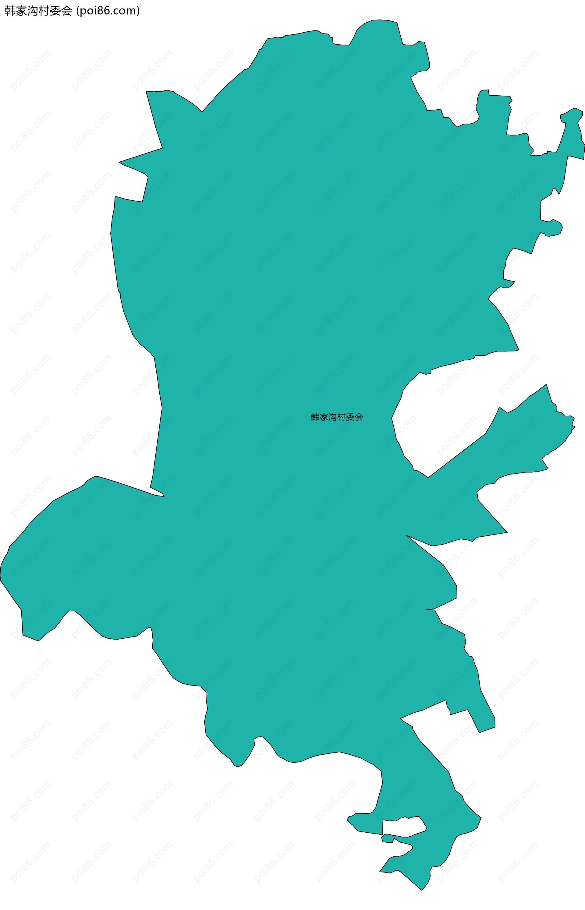 韩家沟村委会边界地图