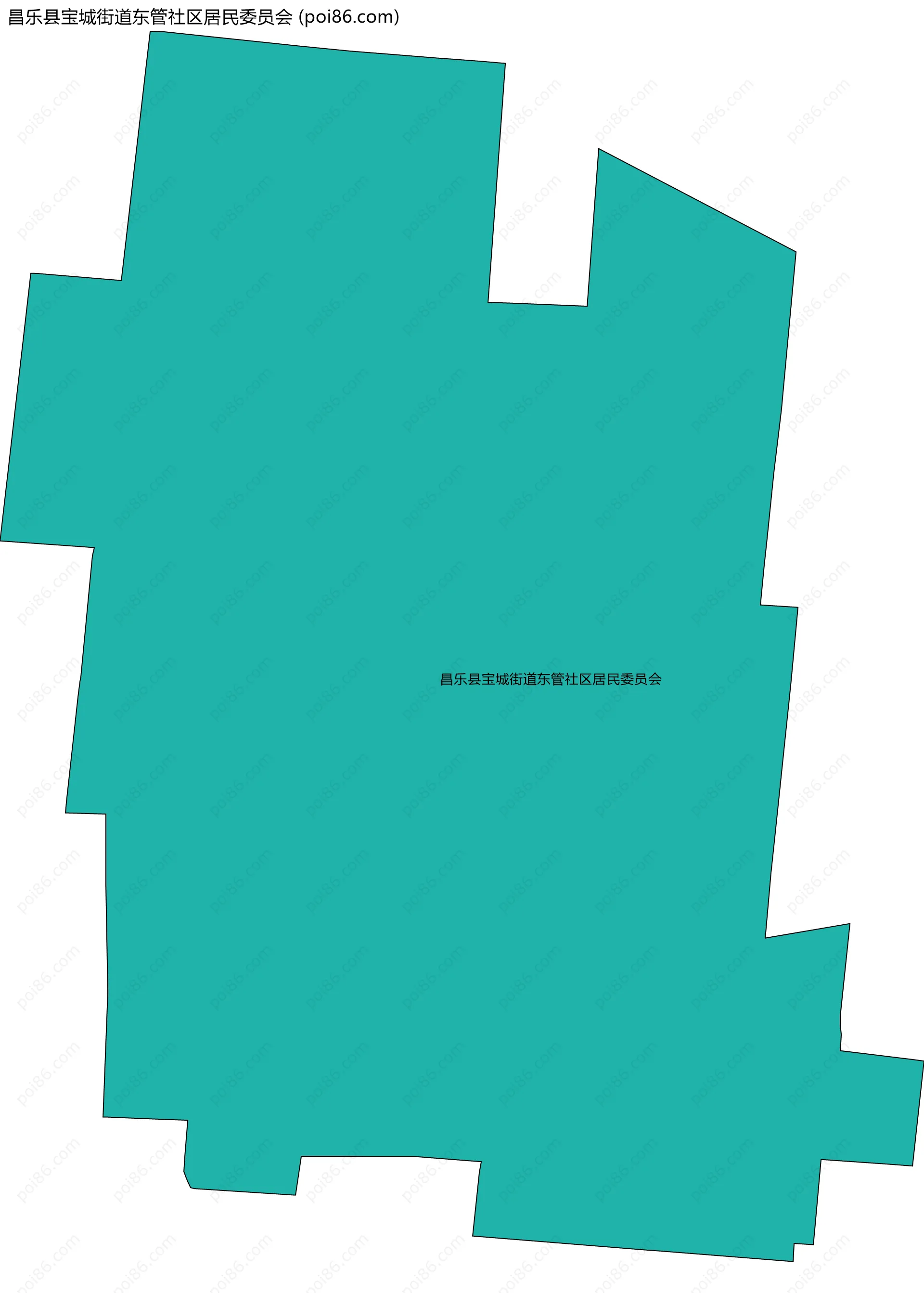 昌乐县宝城街道东管社区居民委员会边界地图
