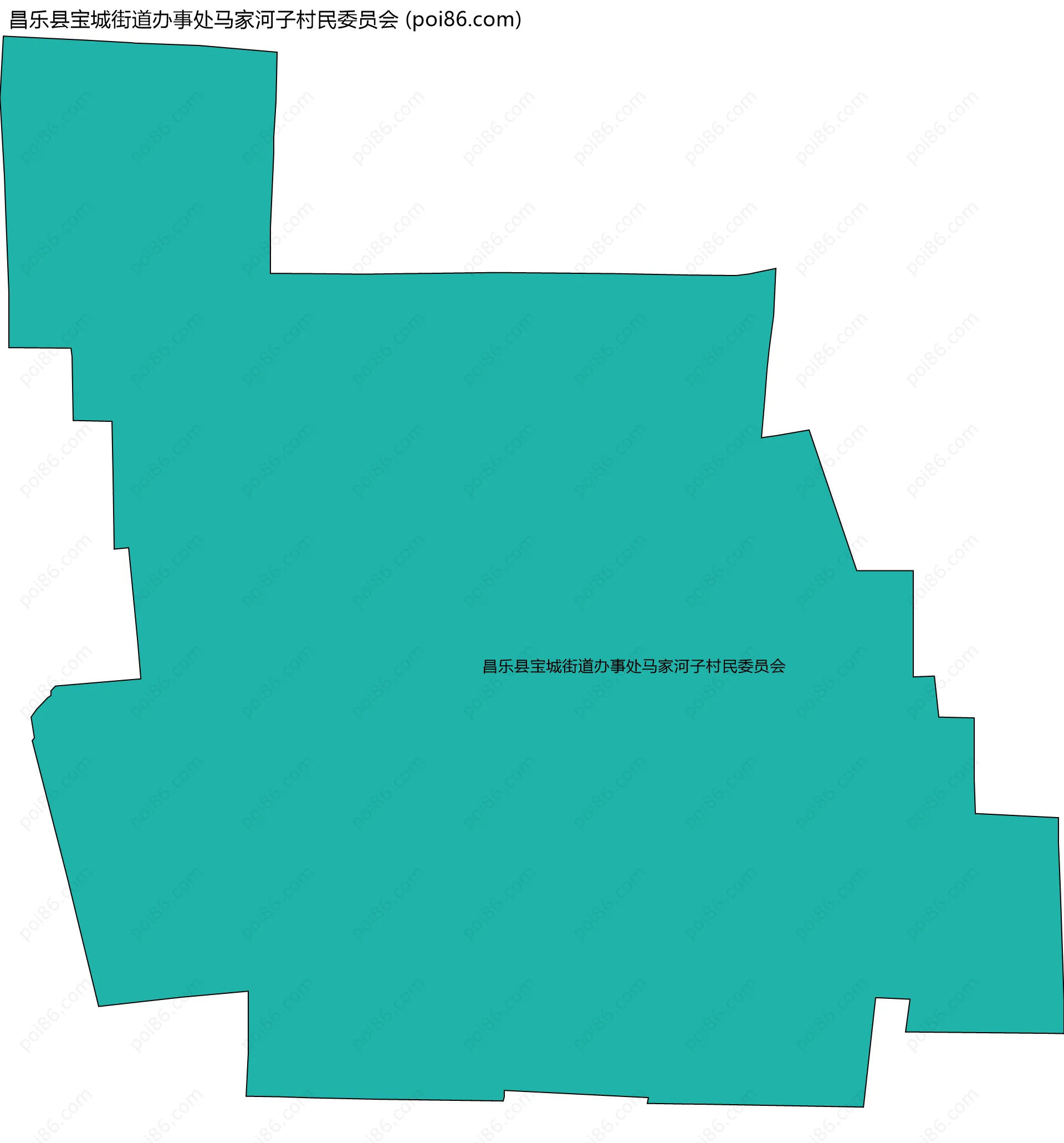 昌乐县宝城街道办事处马家河子村民委员会边界地图