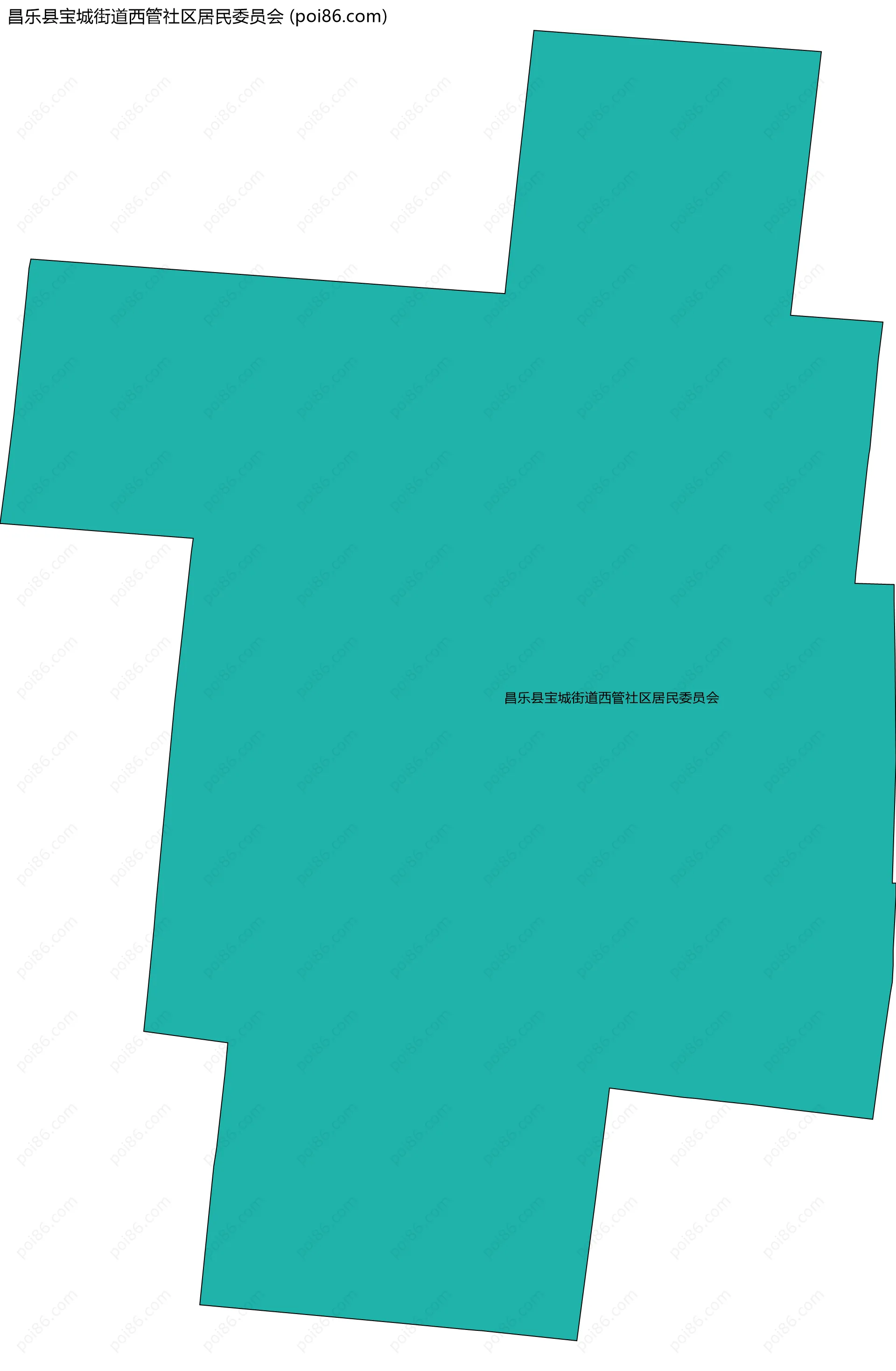 昌乐县宝城街道西管社区居民委员会边界地图