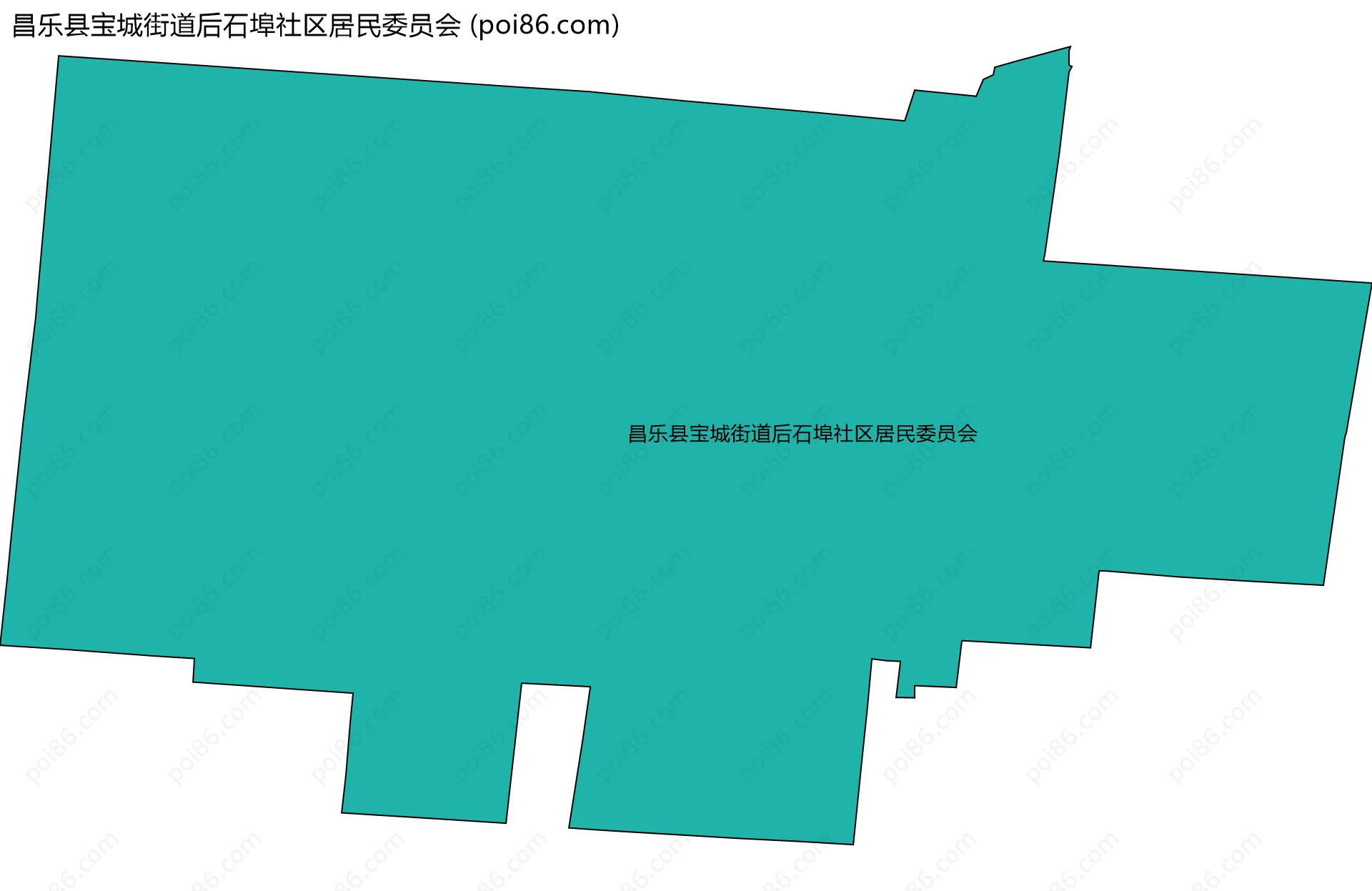 昌乐县宝城街道后石埠社区居民委员会边界地图