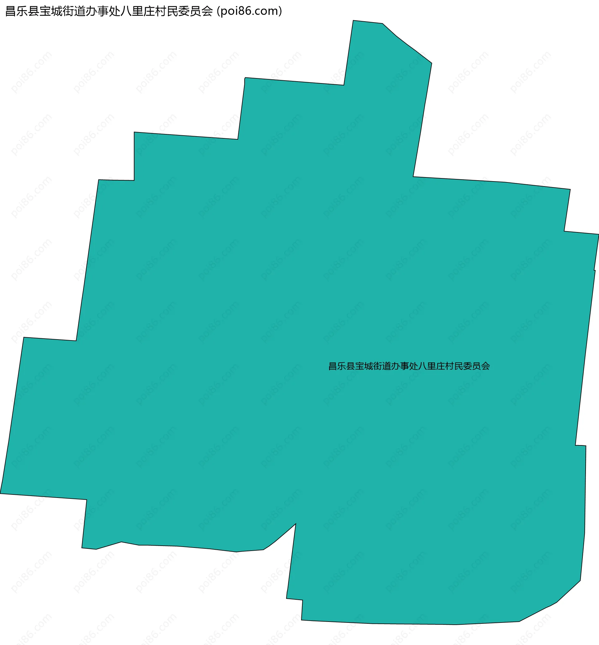 昌乐县宝城街道办事处八里庄村民委员会边界地图
