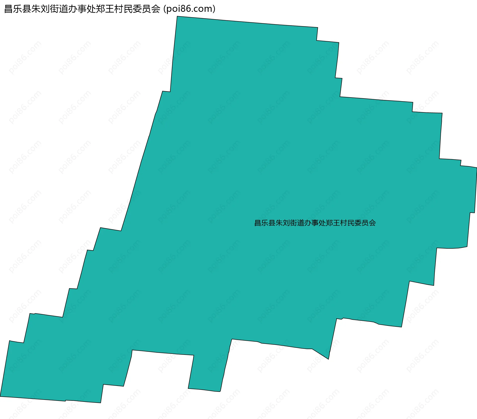 昌乐县朱刘街道办事处郑王村民委员会边界地图