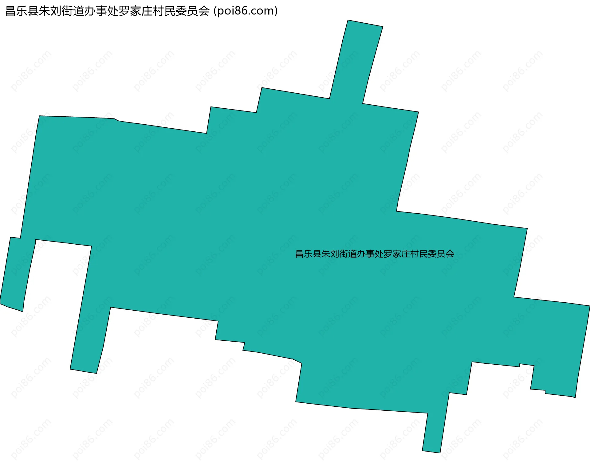 昌乐县朱刘街道办事处罗家庄村民委员会边界地图