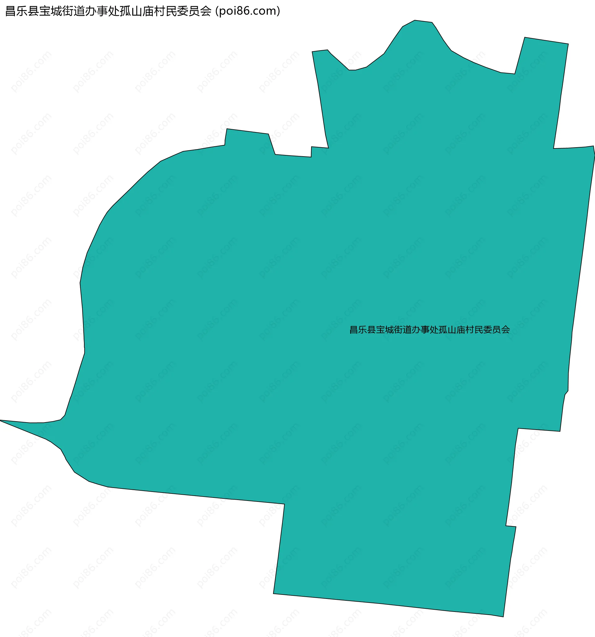 昌乐县宝城街道办事处孤山庙村民委员会边界地图