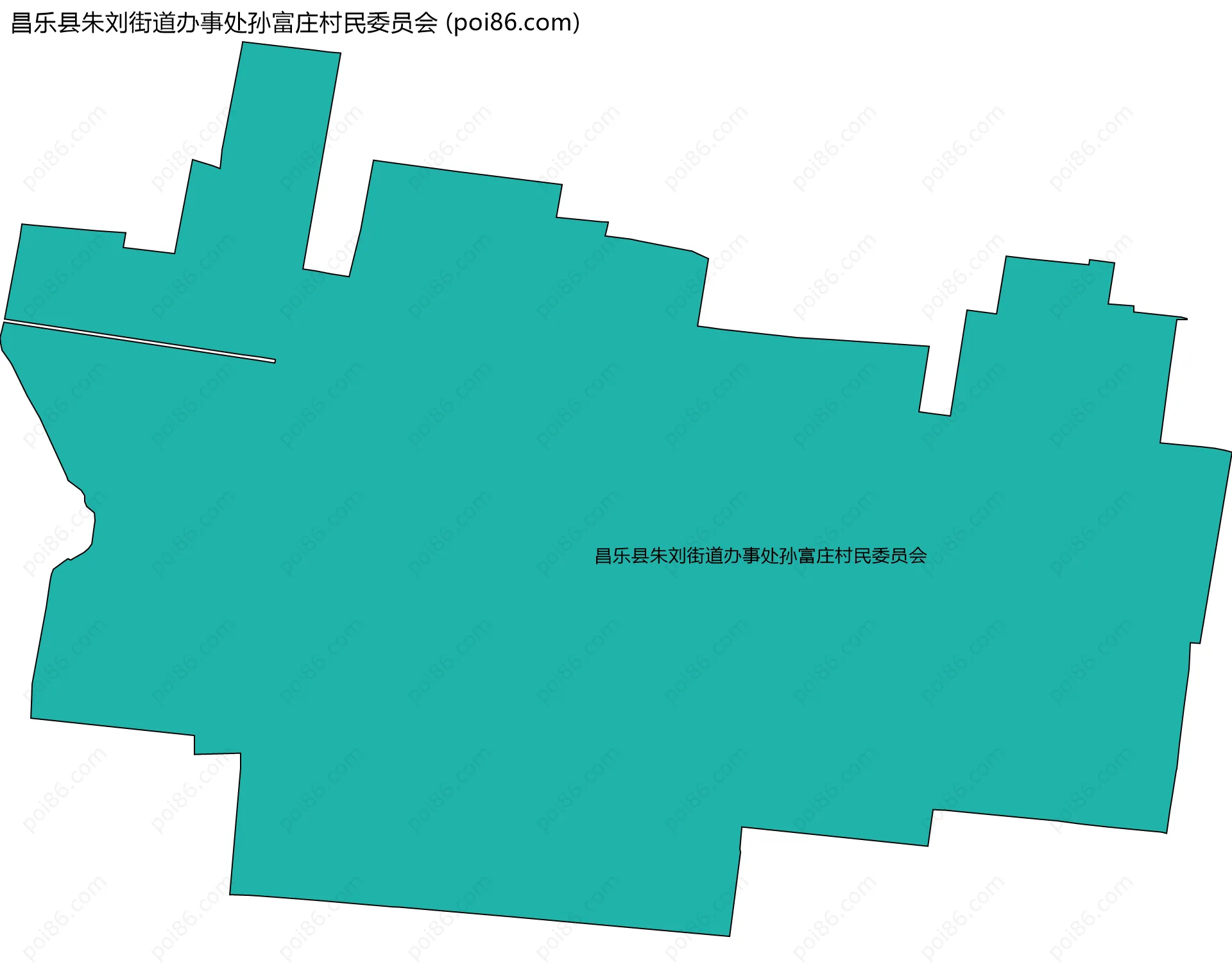 昌乐县朱刘街道办事处孙富庄村民委员会边界地图
