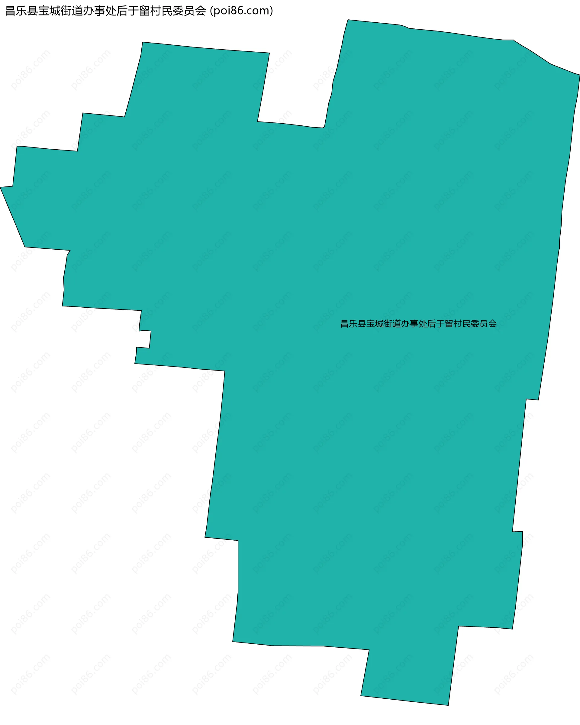 昌乐县宝城街道办事处后于留村民委员会边界地图