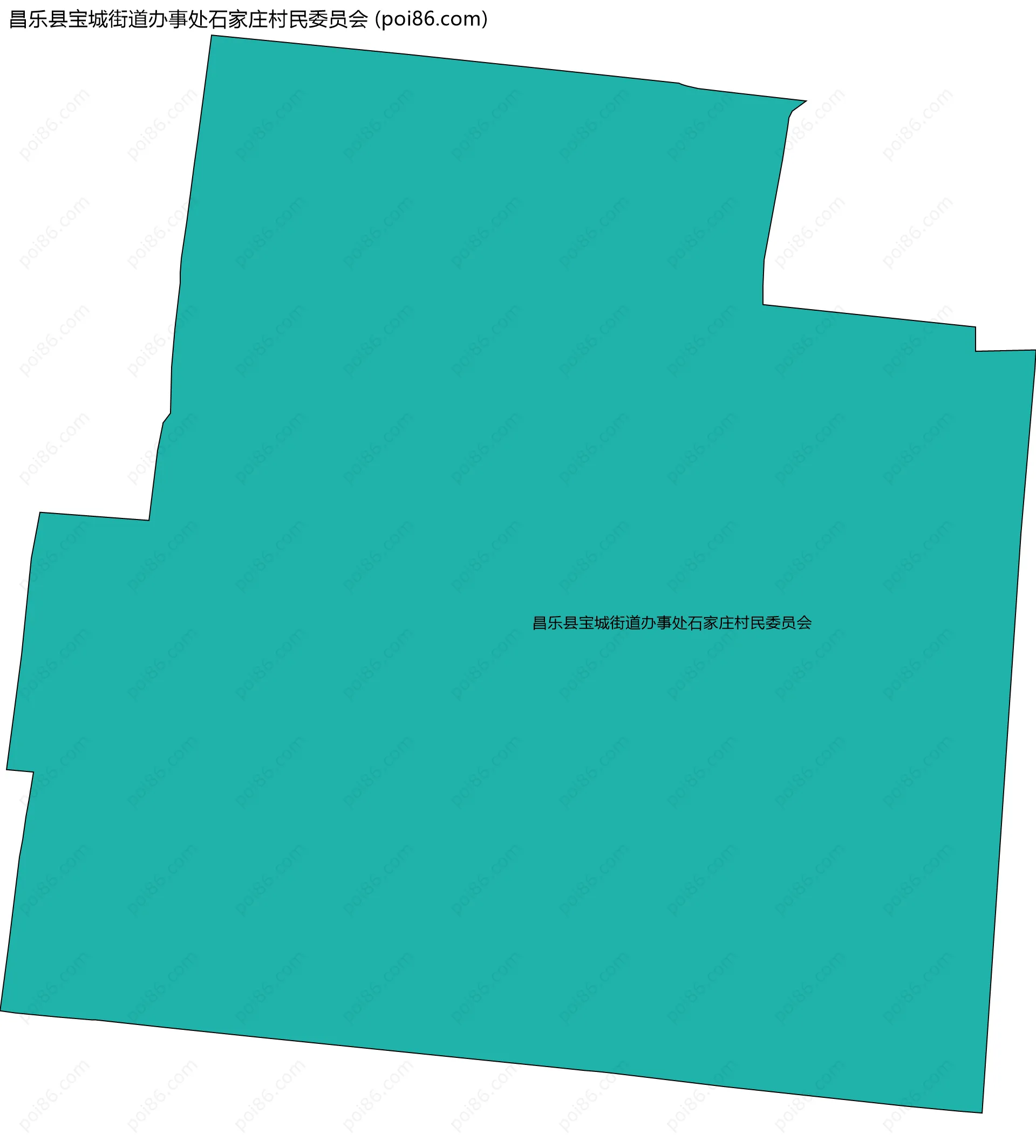 昌乐县宝城街道办事处石家庄村民委员会边界地图