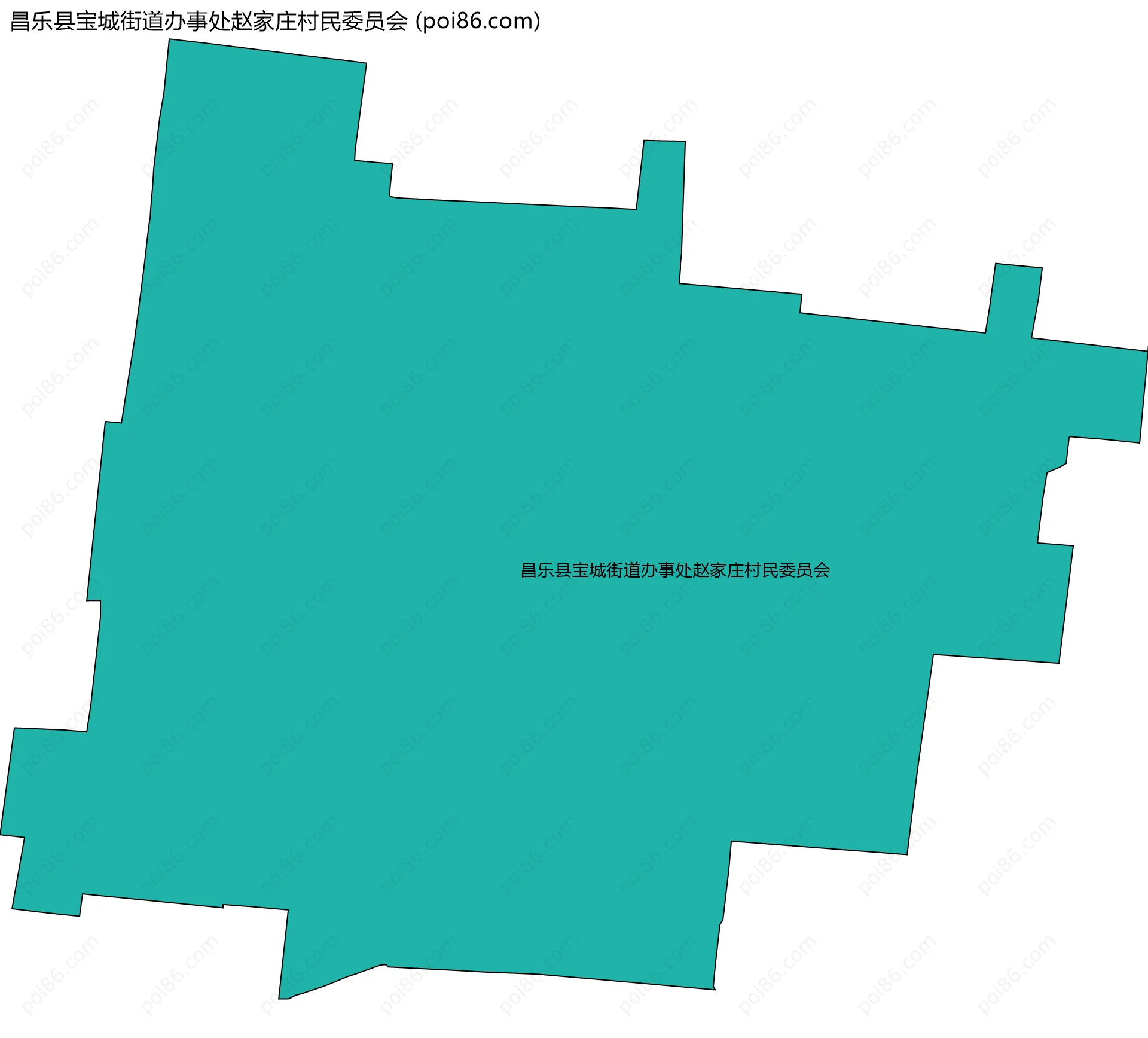 昌乐县宝城街道办事处赵家庄村民委员会边界地图