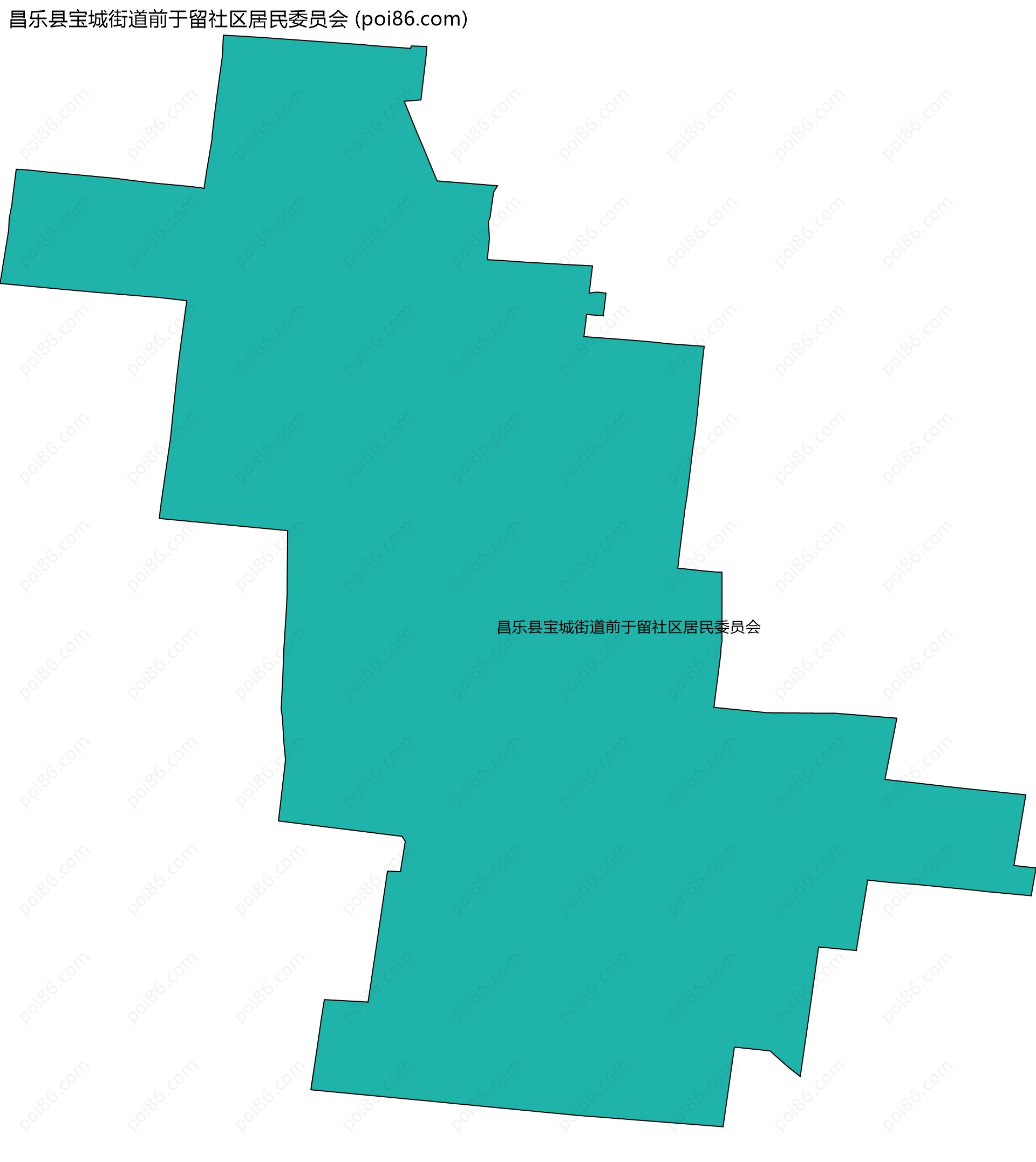 昌乐县宝城街道前于留社区居民委员会边界地图