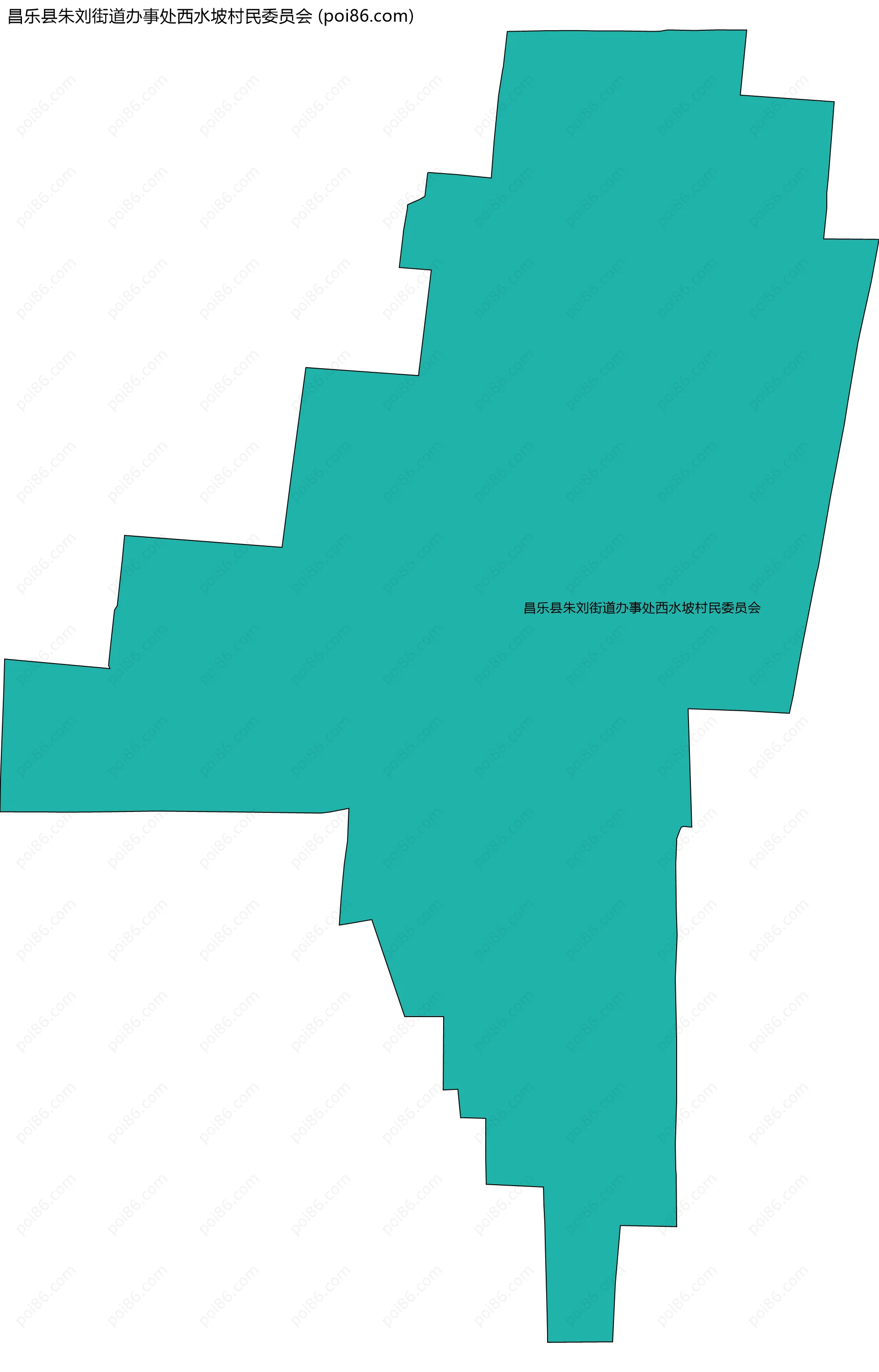 昌乐县朱刘街道办事处西水坡村民委员会边界地图