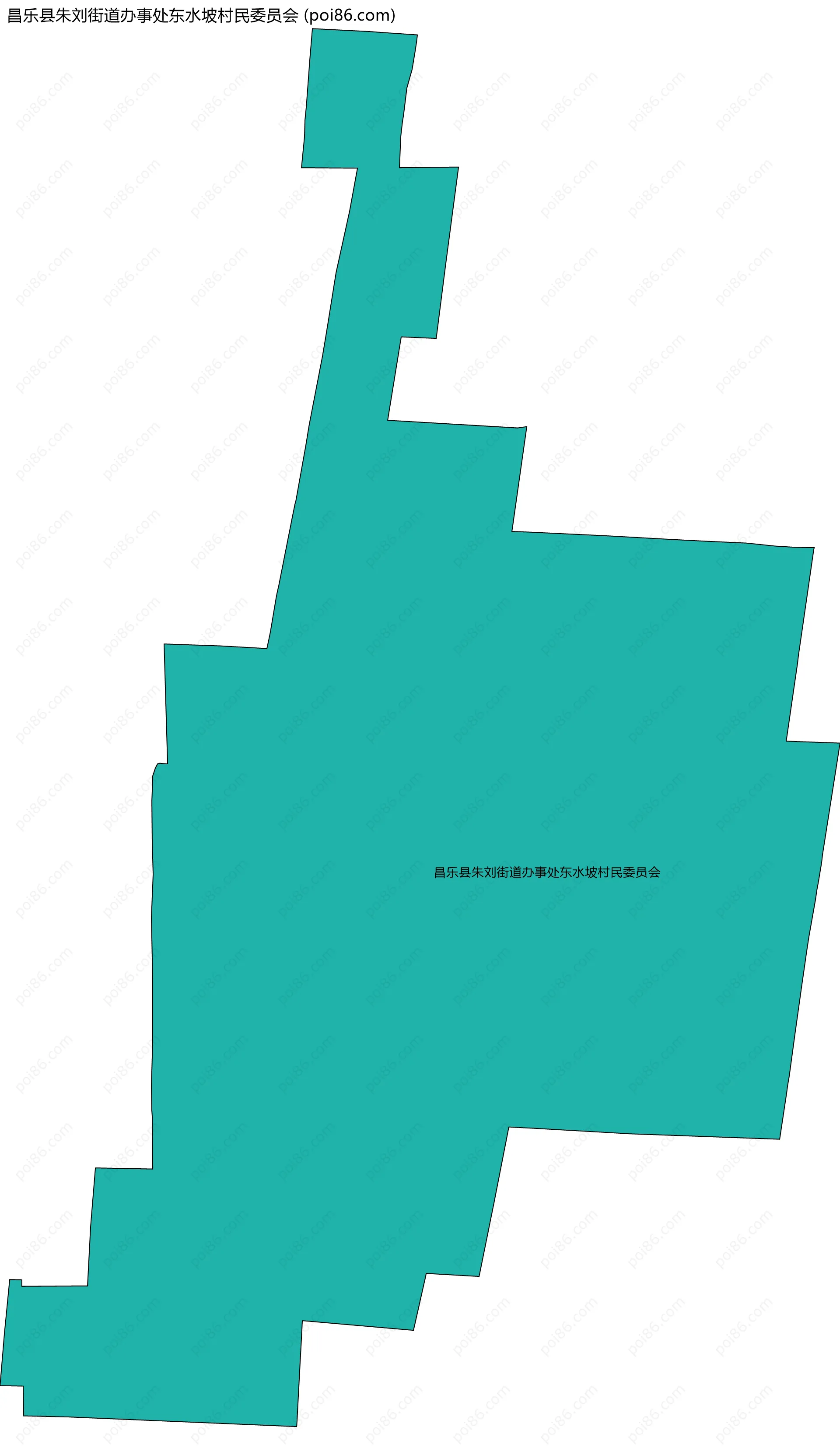 昌乐县朱刘街道办事处东水坡村民委员会边界地图