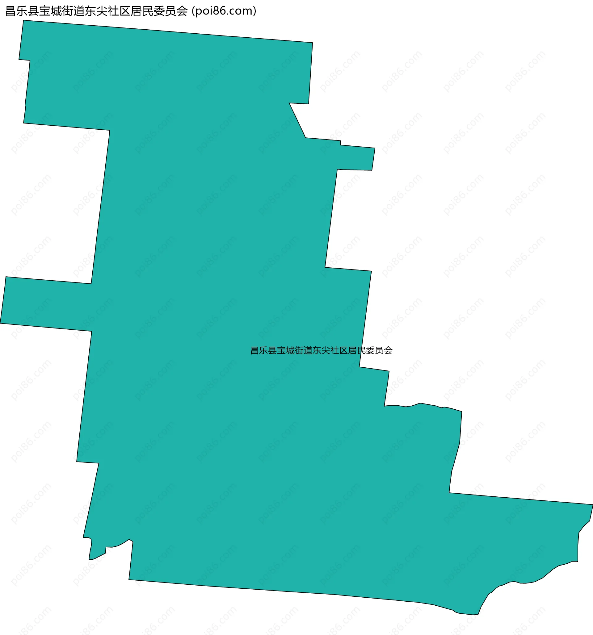 昌乐县宝城街道东尖社区居民委员会边界地图