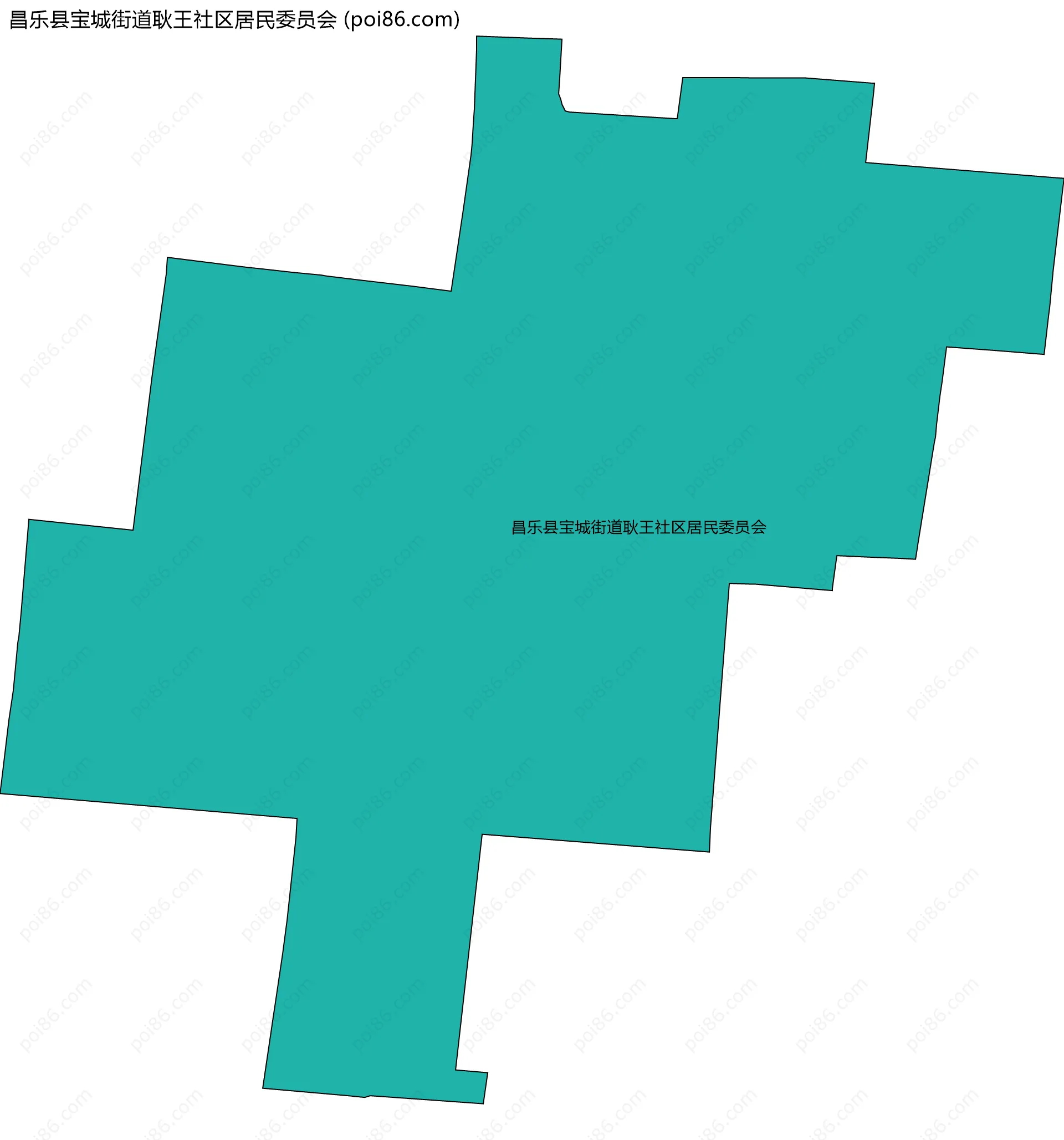 昌乐县宝城街道耿王社区居民委员会边界地图