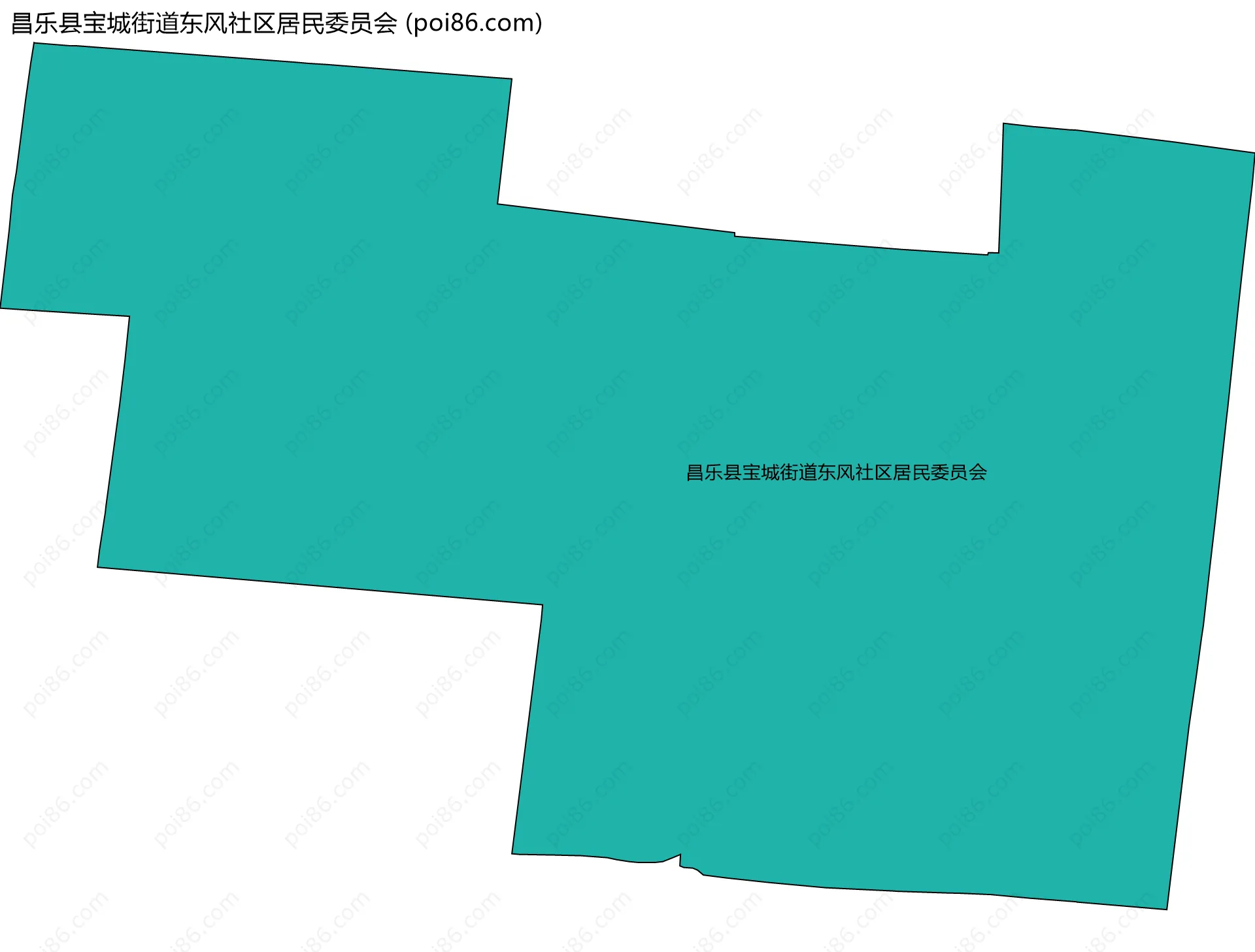 昌乐县宝城街道东风社区居民委员会边界地图