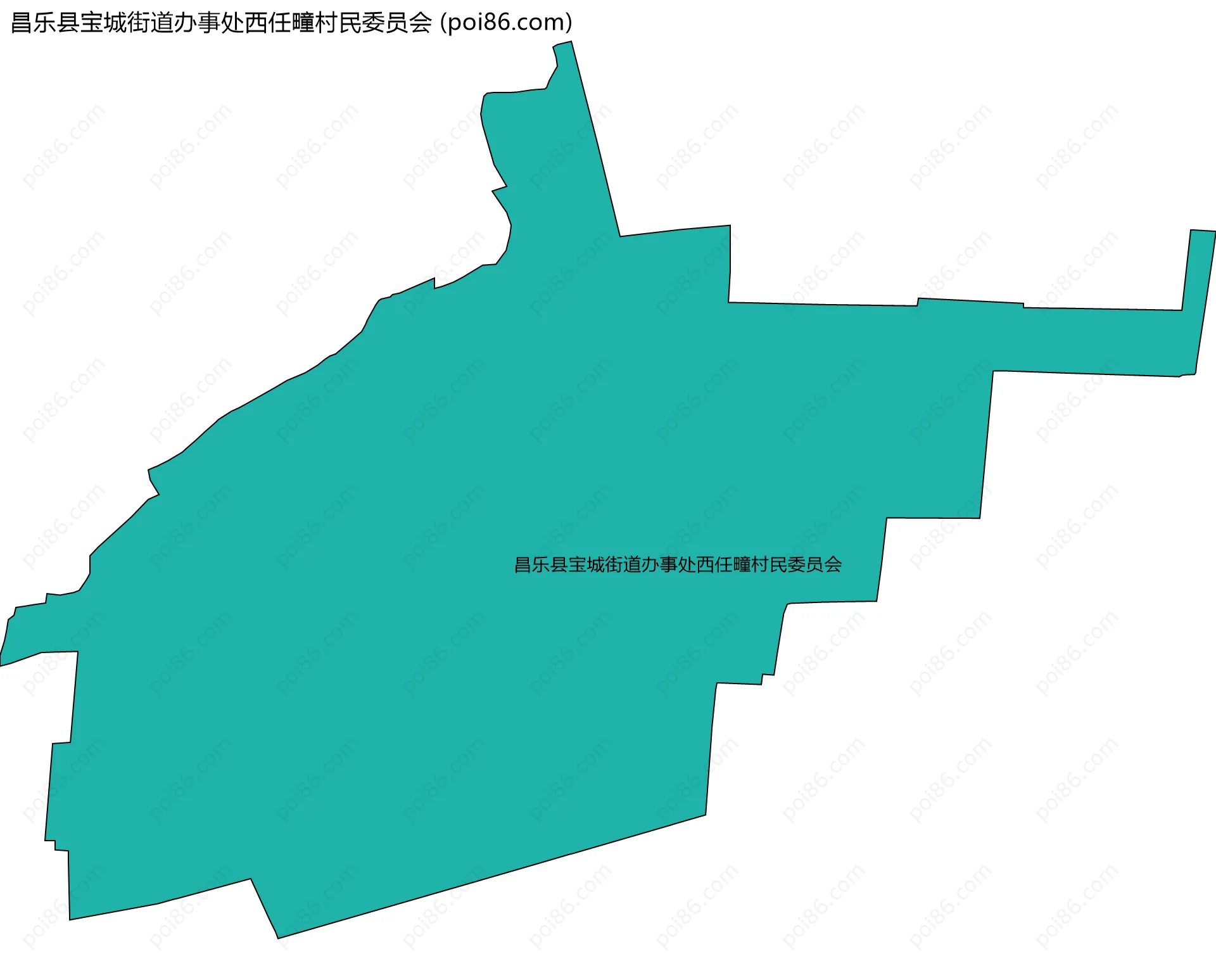 昌乐县宝城街道办事处西任疃村民委员会边界地图