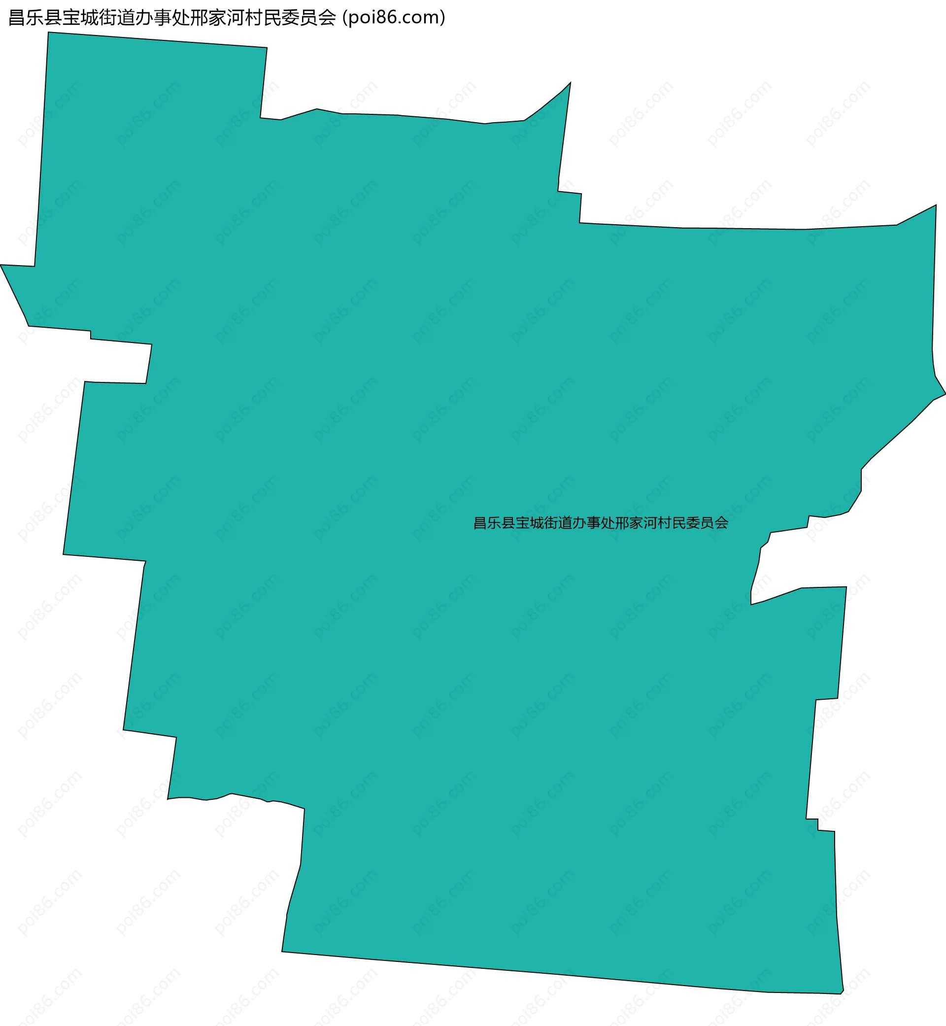 昌乐县宝城街道办事处邢家河村民委员会边界地图