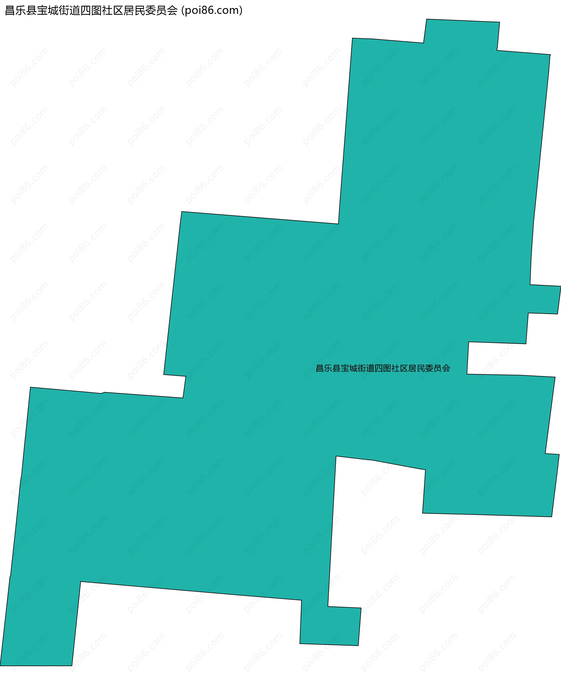 昌乐县宝城街道四图社区居民委员会边界地图