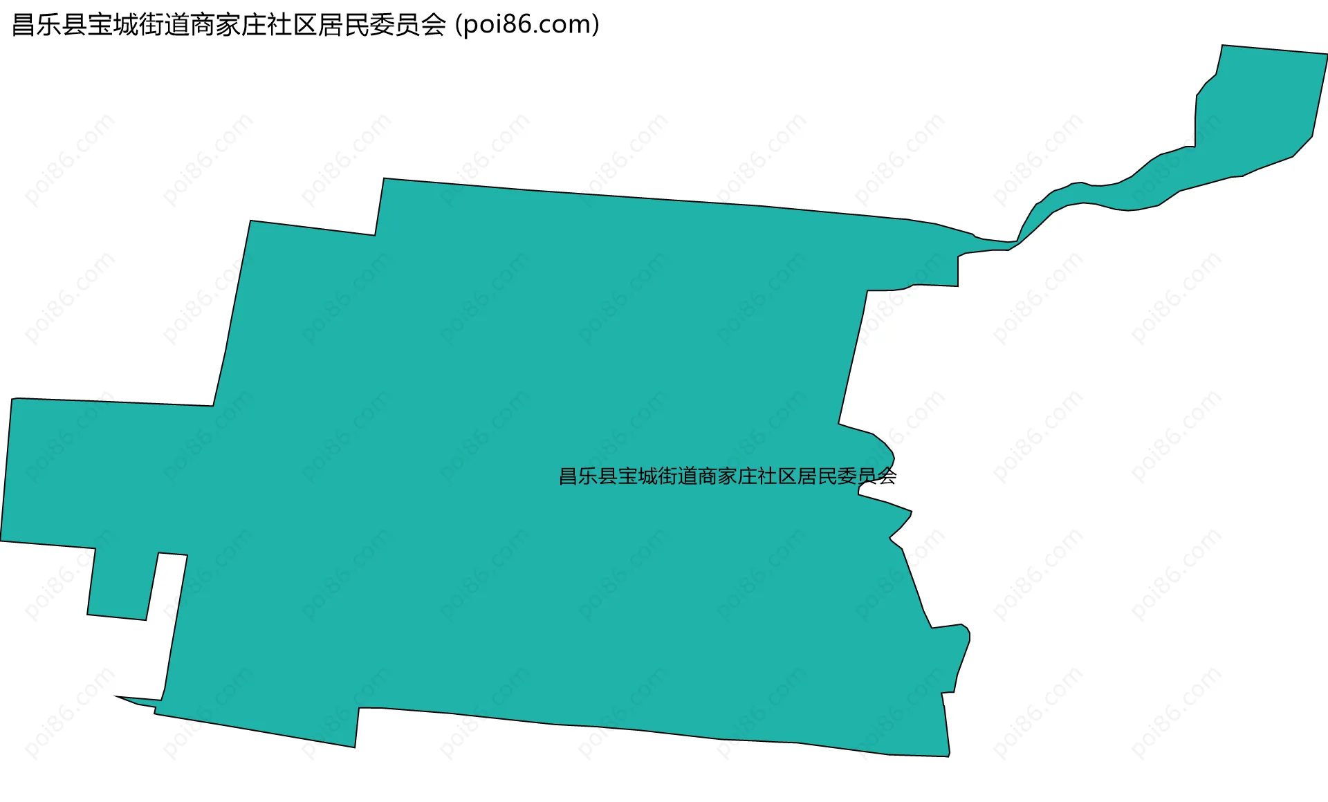 昌乐县宝城街道商家庄社区居民委员会边界地图