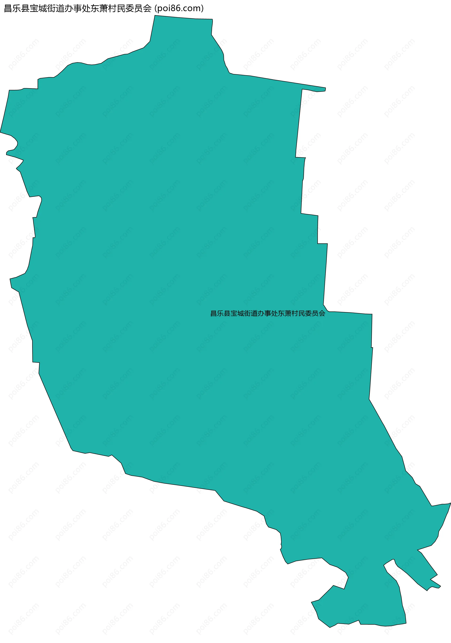 昌乐县宝城街道办事处东萧村民委员会边界地图
