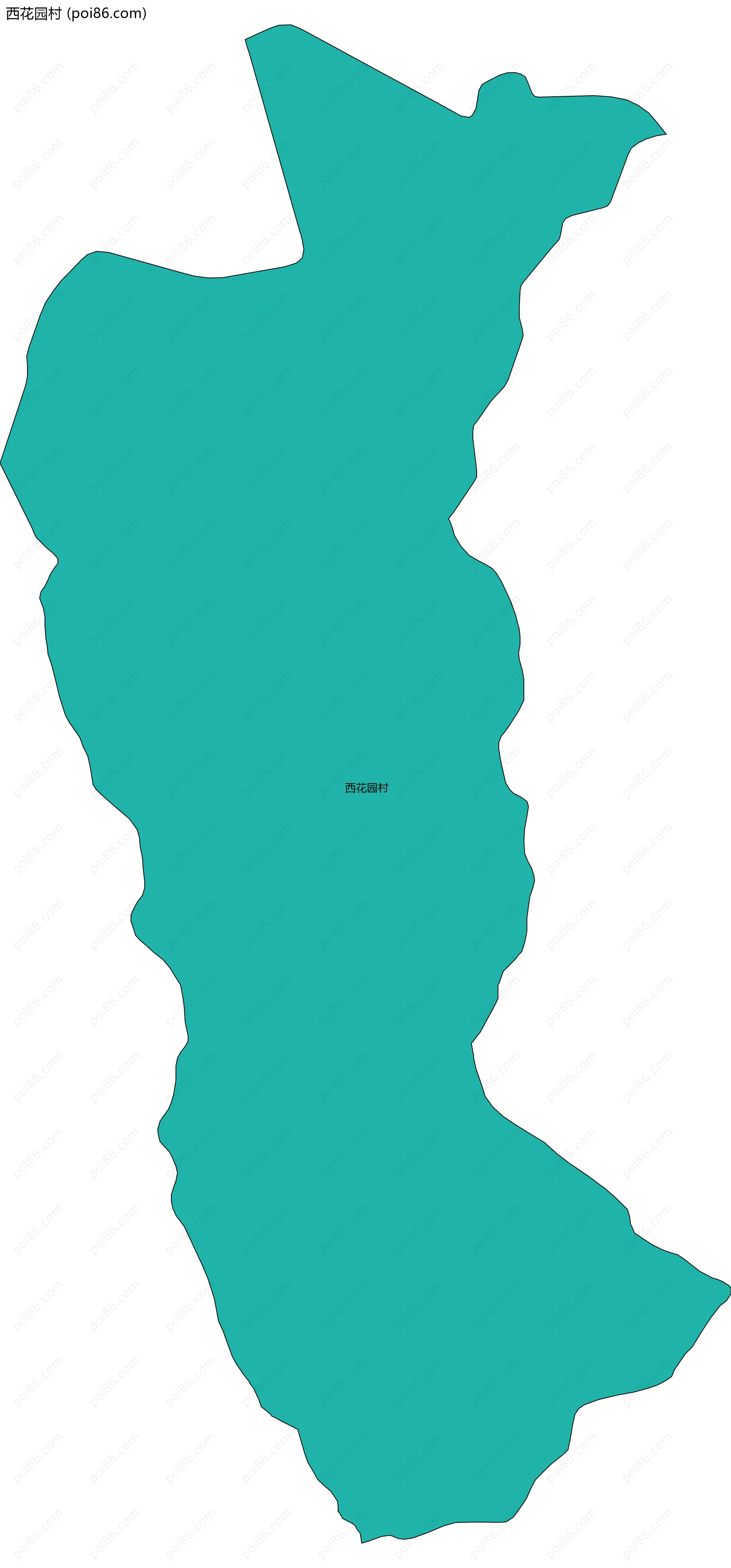 西花园村边界地图