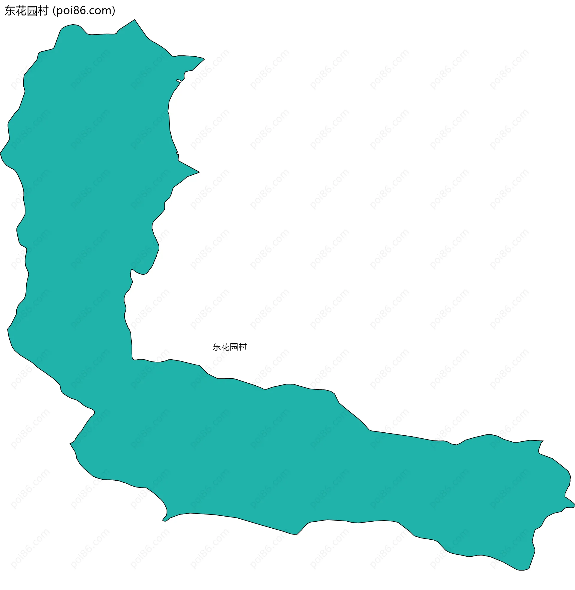 东花园村边界地图