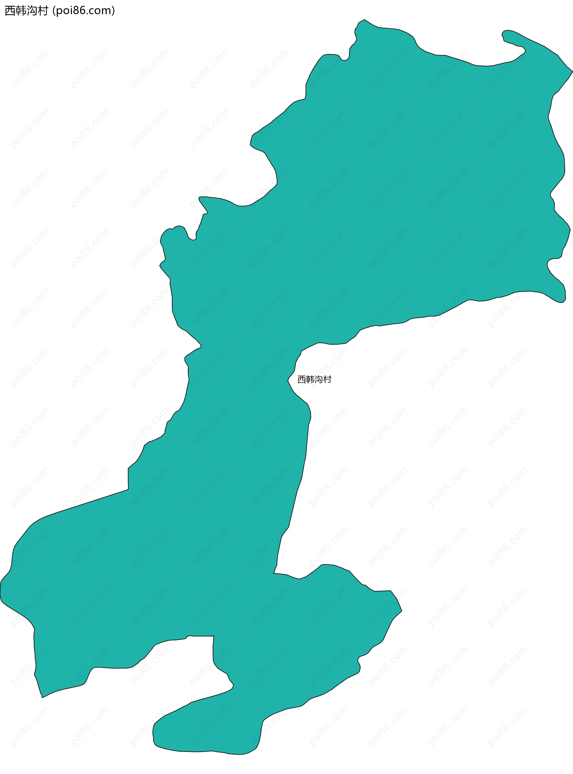 西韩沟村边界地图