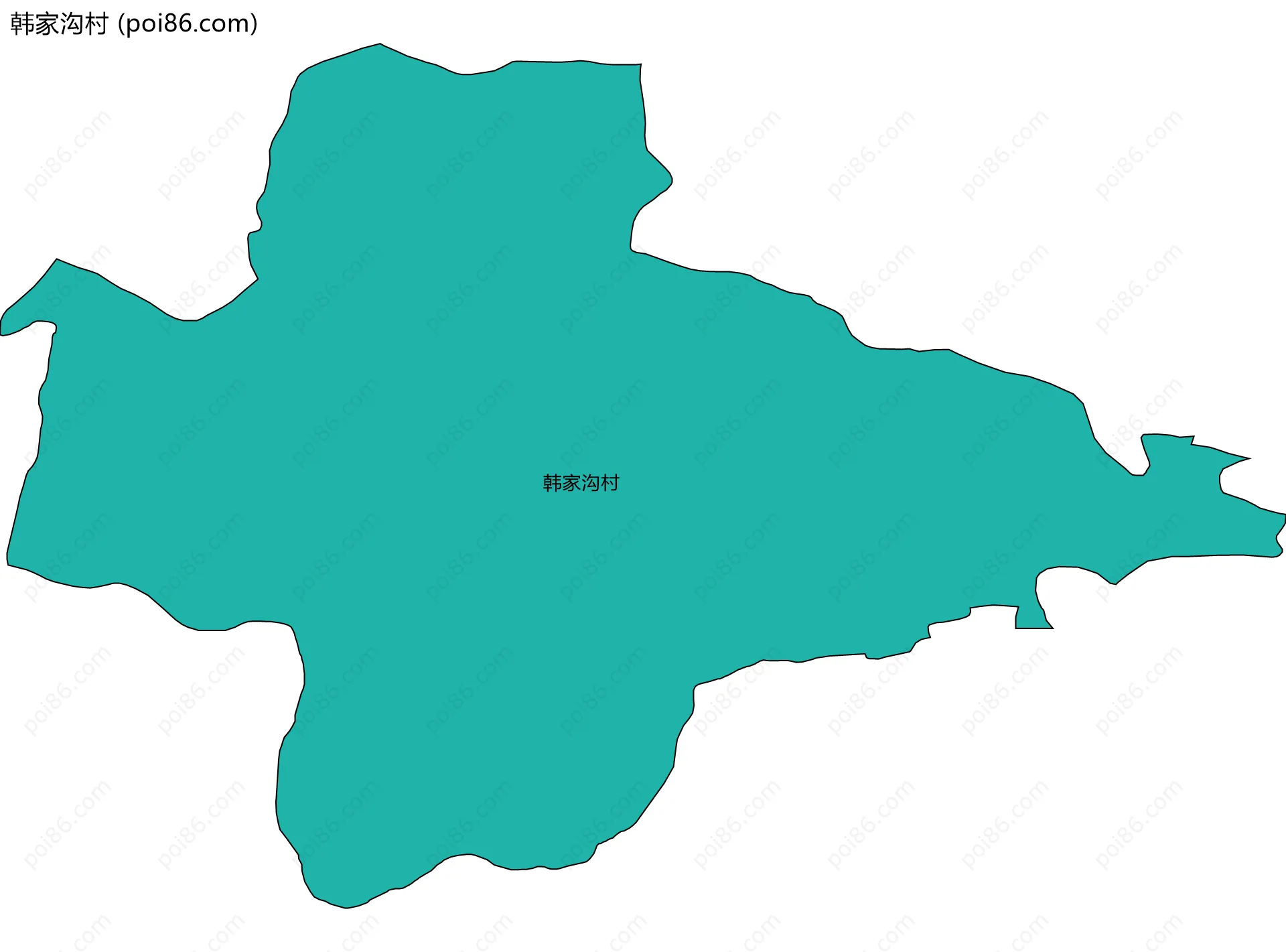 韩家沟村边界地图