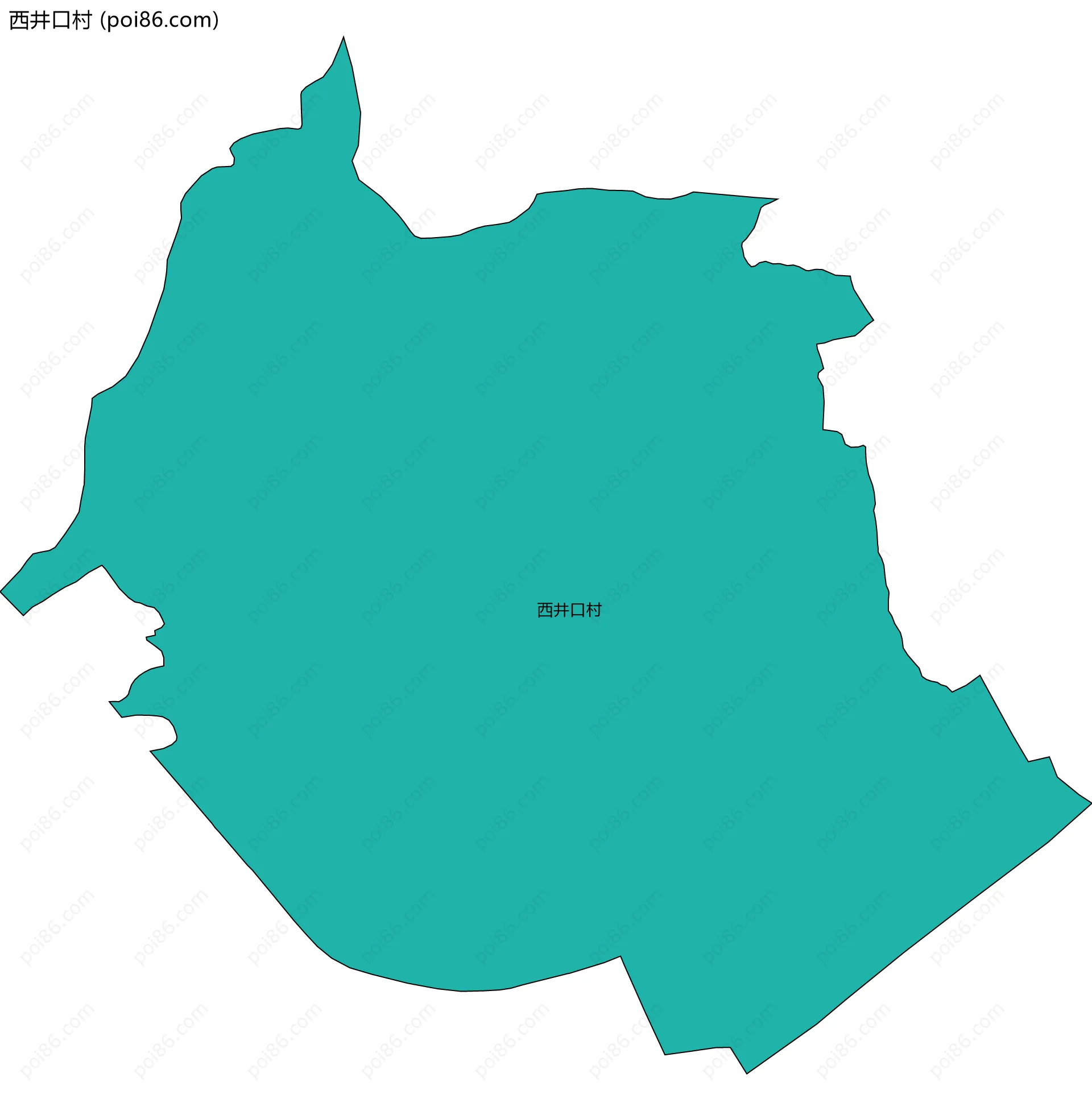 西井口村边界地图