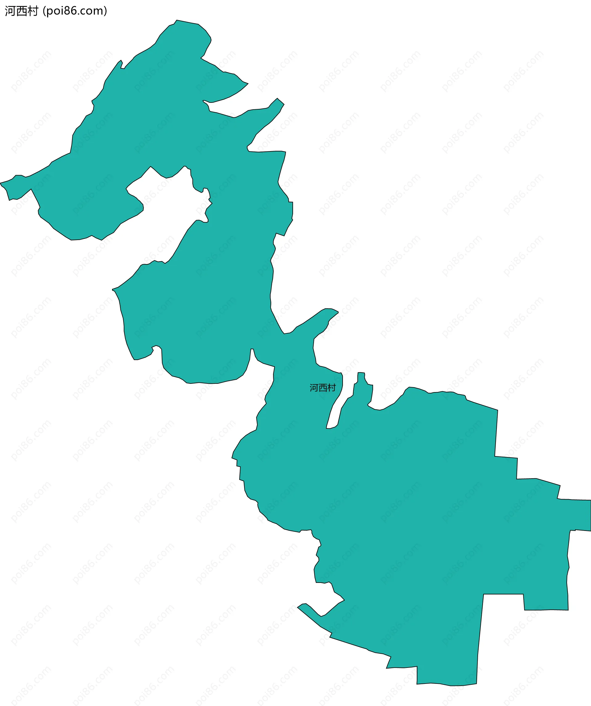 河西村边界地图