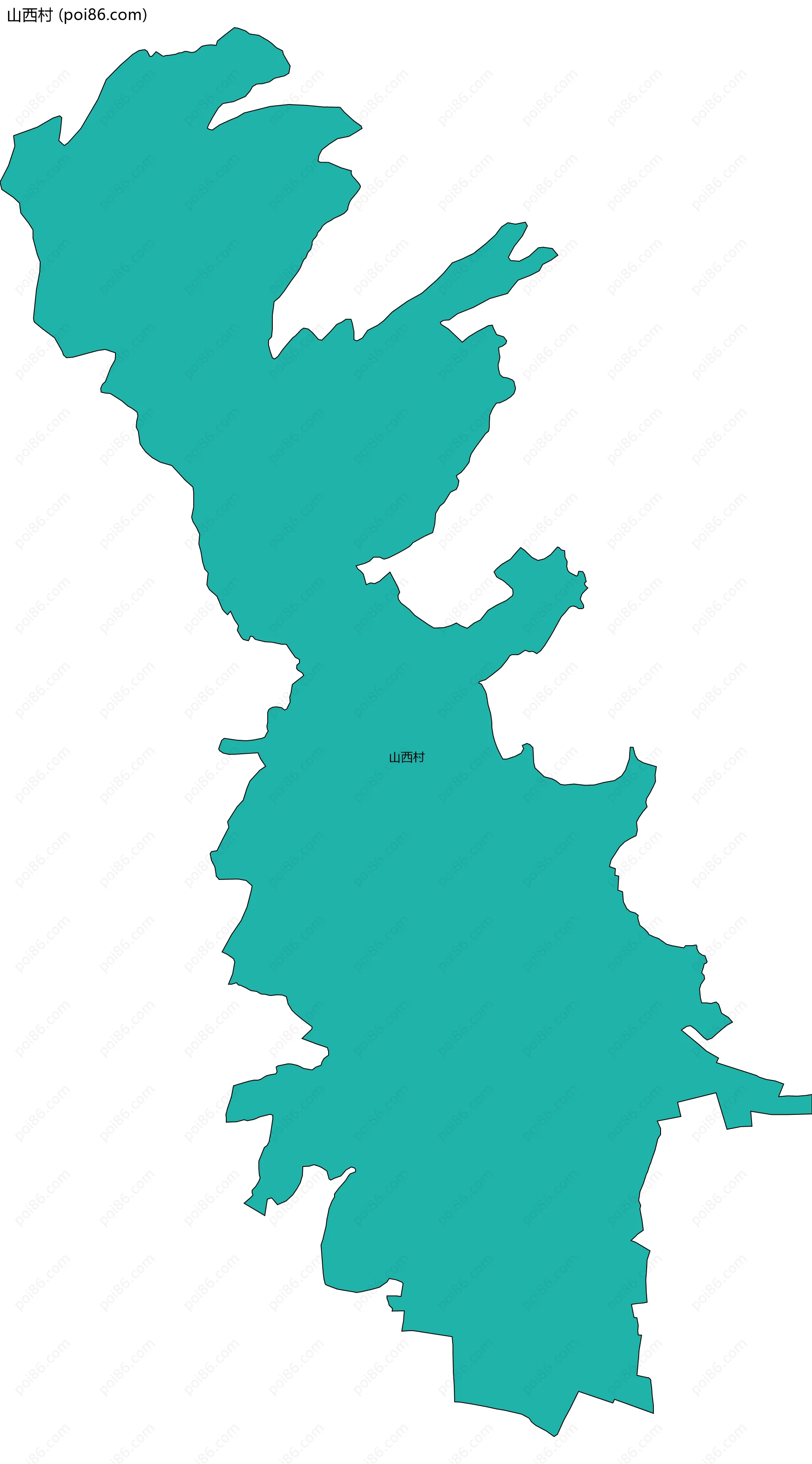 山西村边界地图