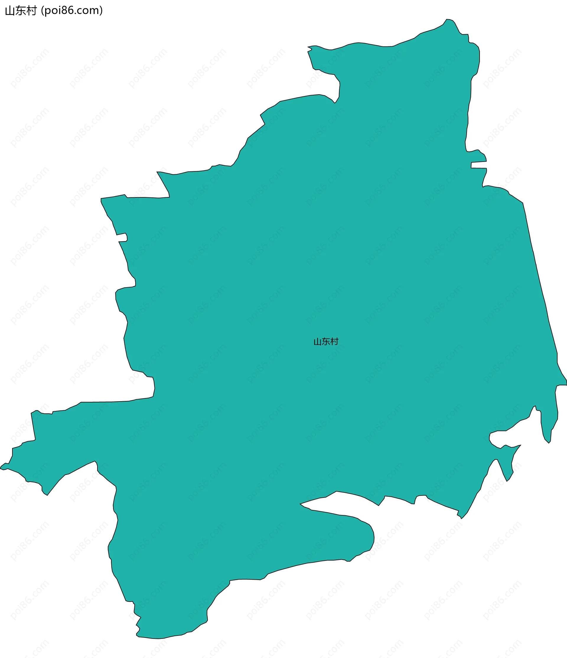 山东村边界地图