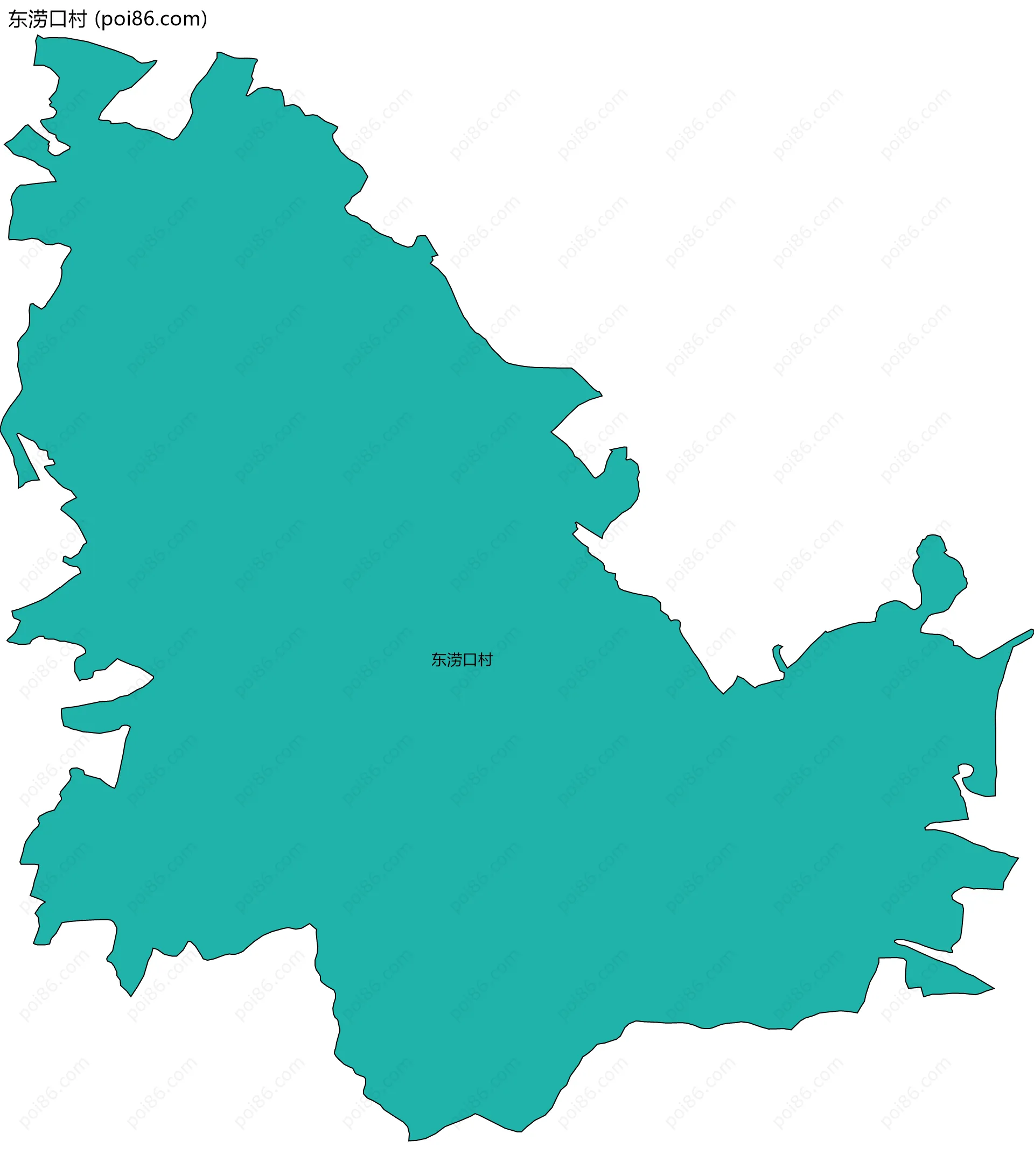 东涝口村边界地图