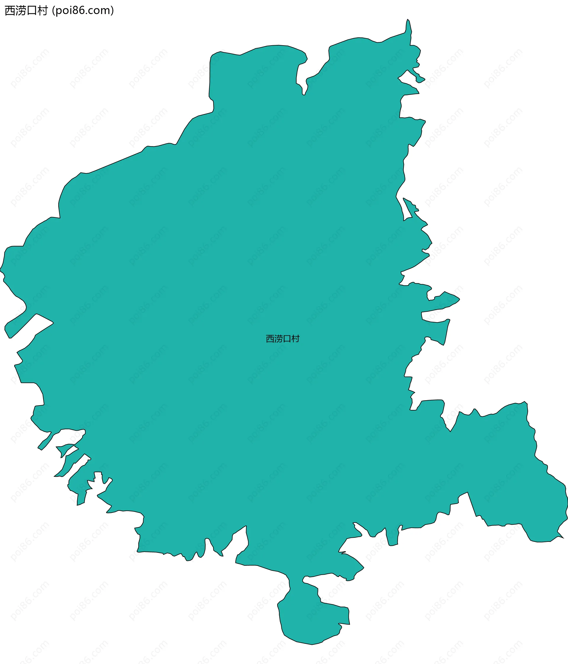 西涝口村边界地图