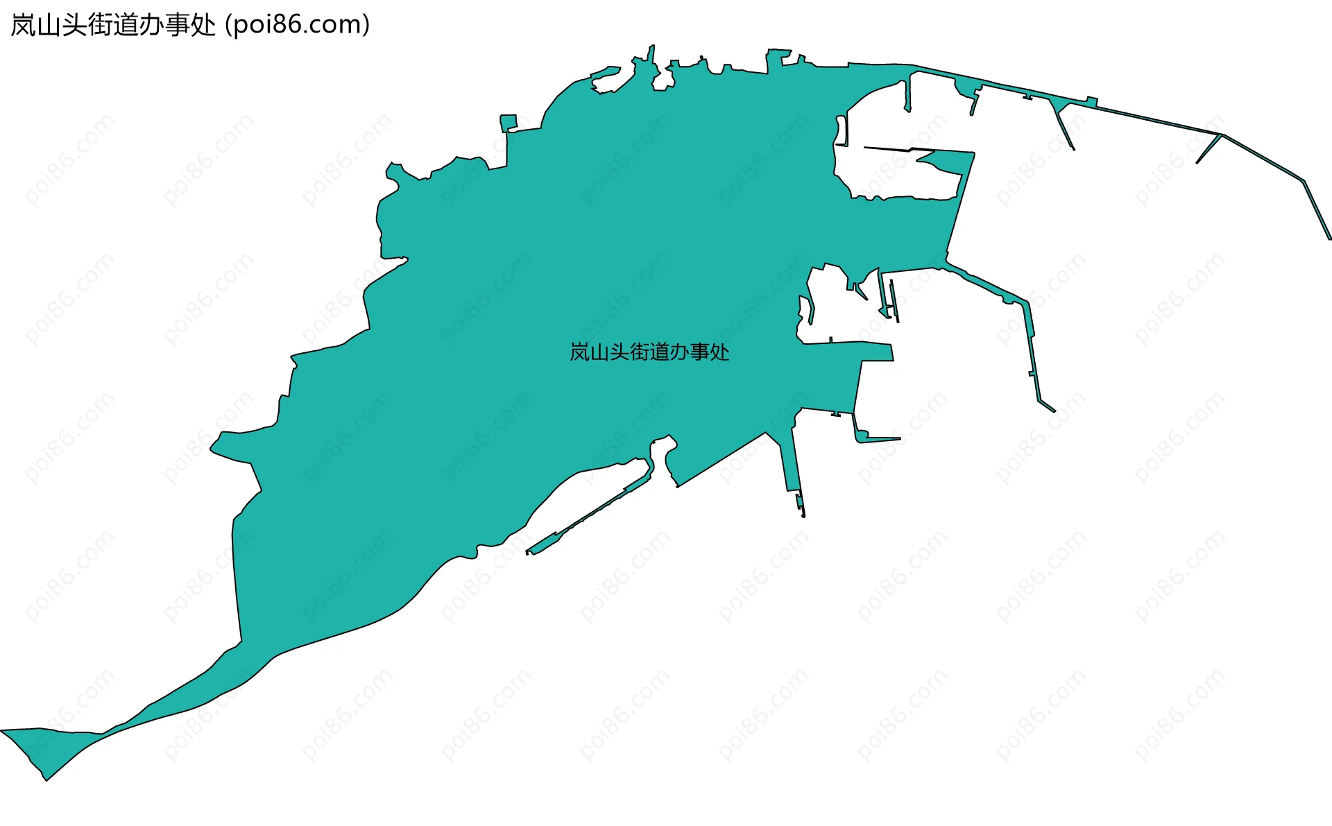 岚山头街道办事处边界地图(五级行政区划)