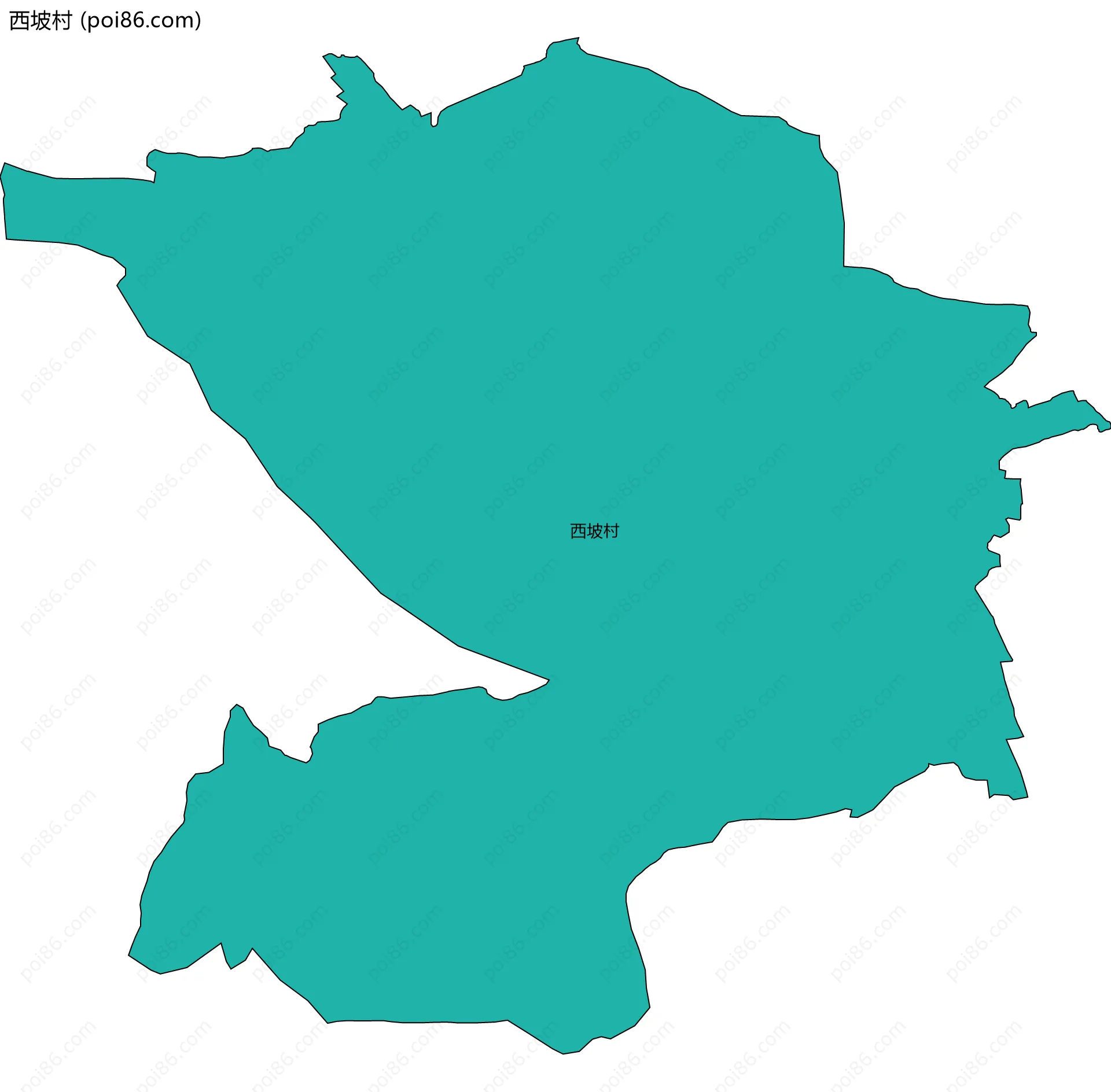 西坡村边界地图