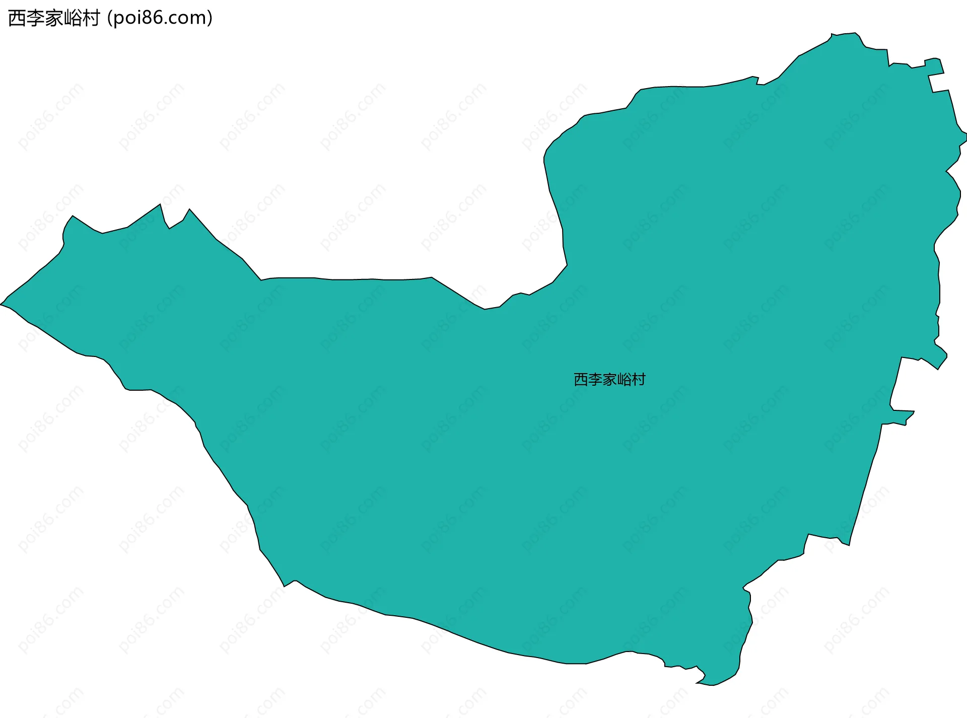 西李家峪村边界地图