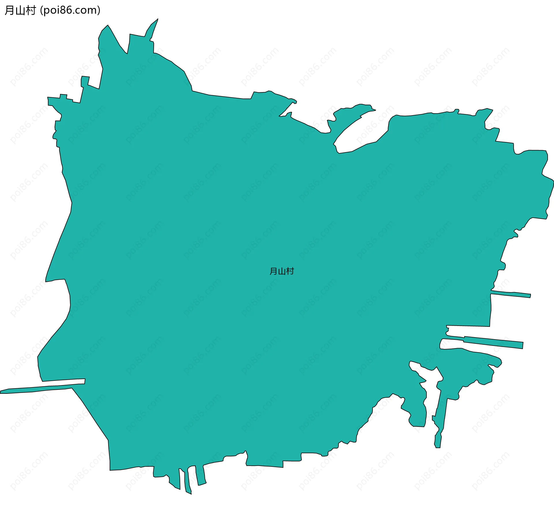 月山村边界地图