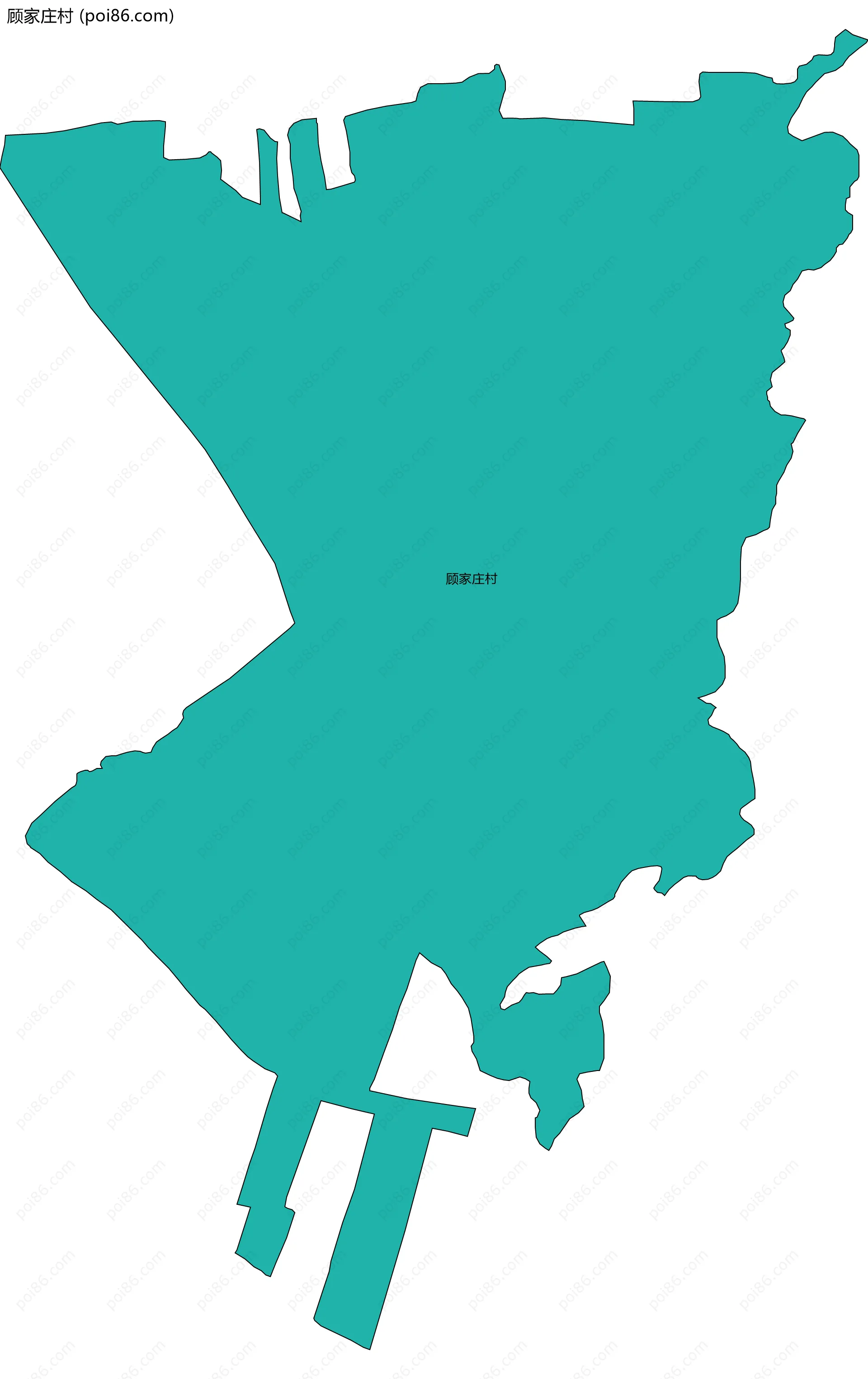 顾家庄村边界地图