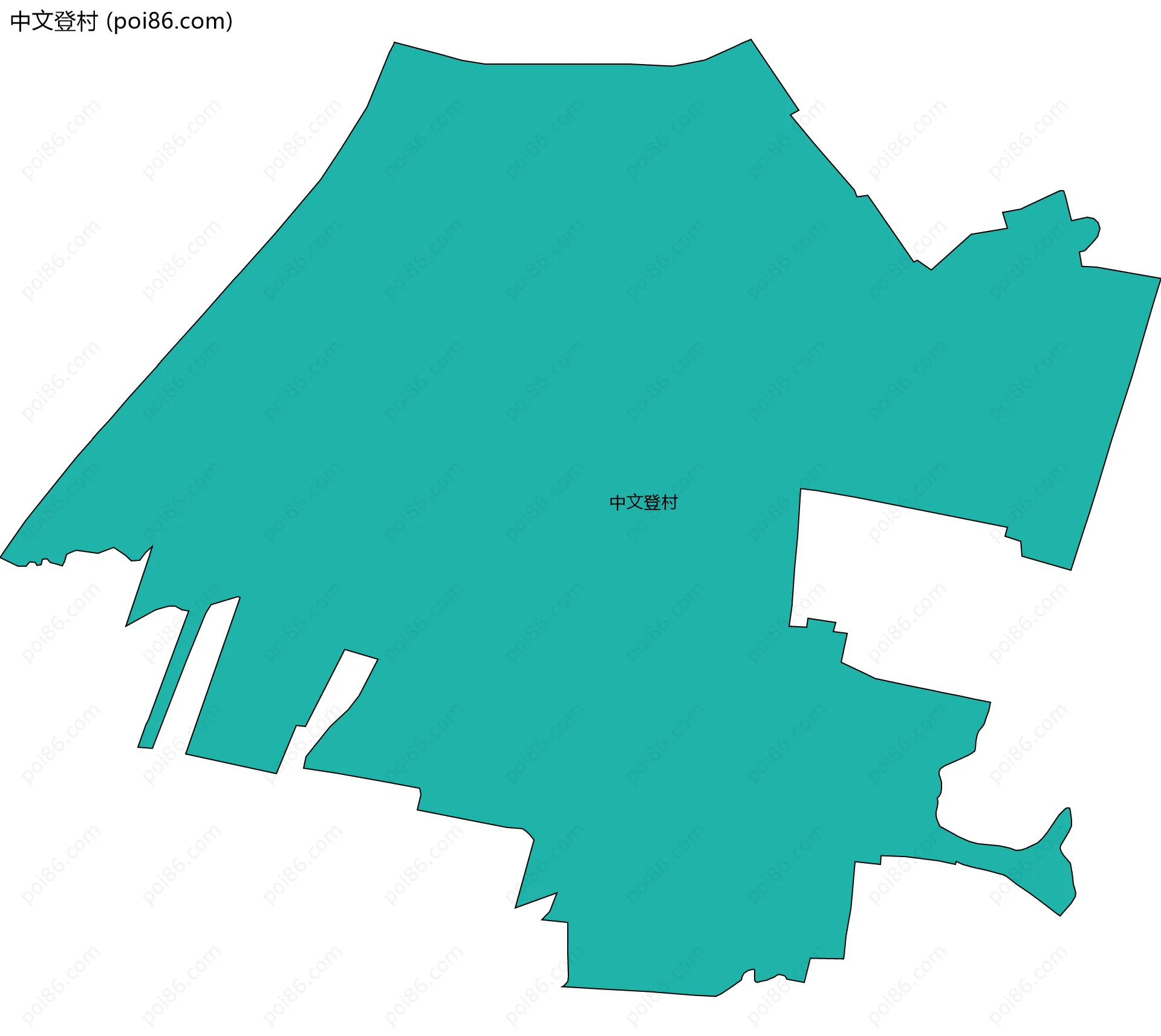 中文登村边界地图
