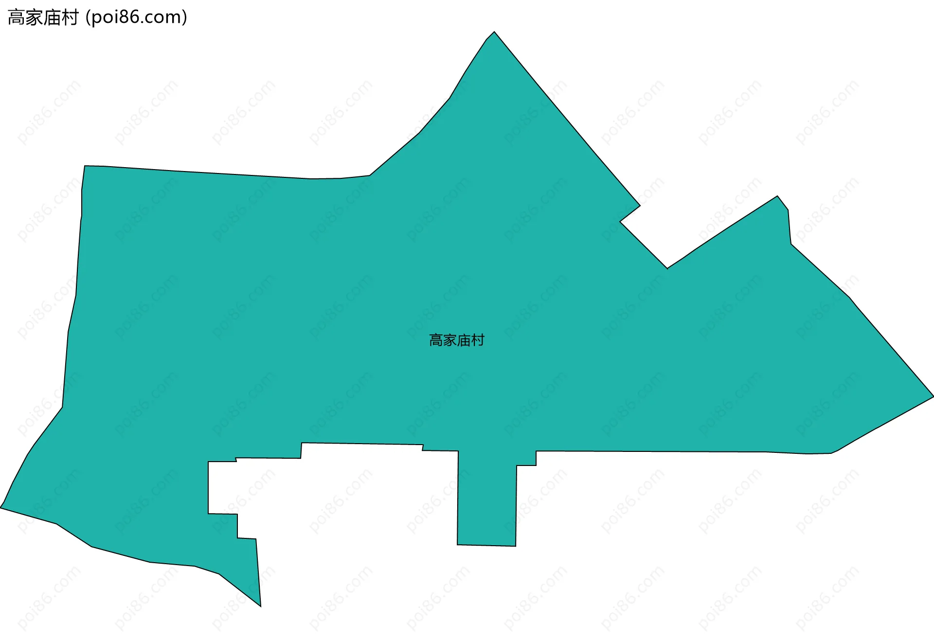 高家庙村边界地图