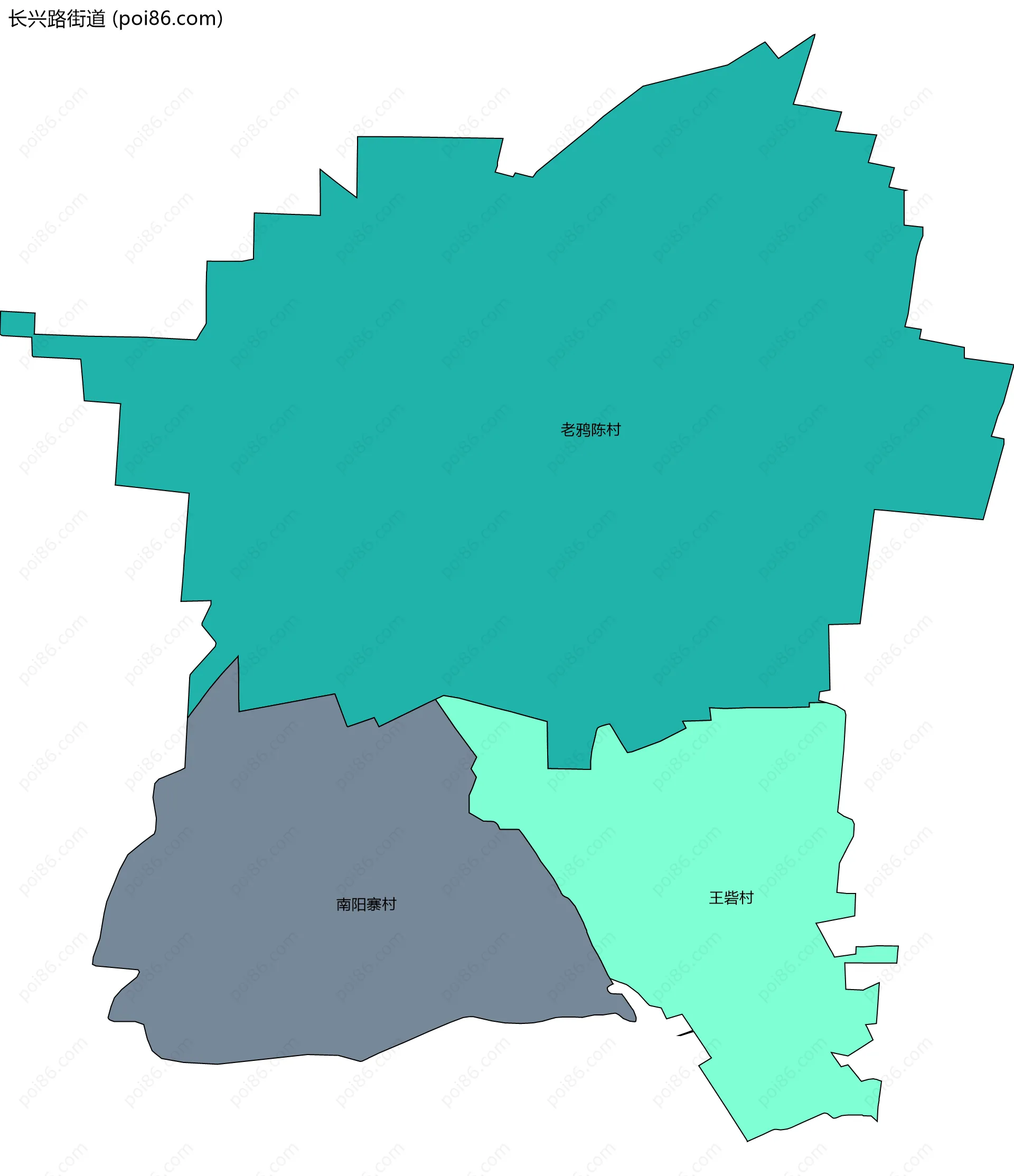 长兴路街道边界地图(五级行政区划)
