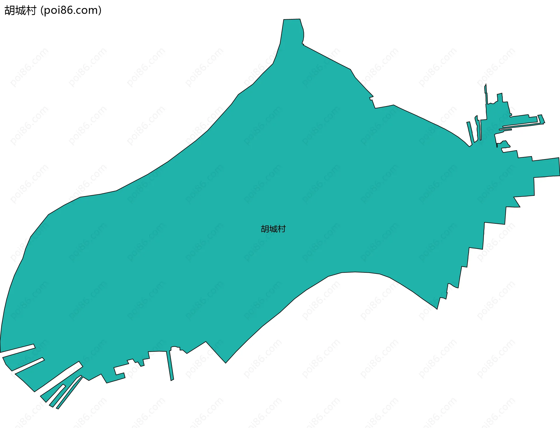 胡城村边界地图