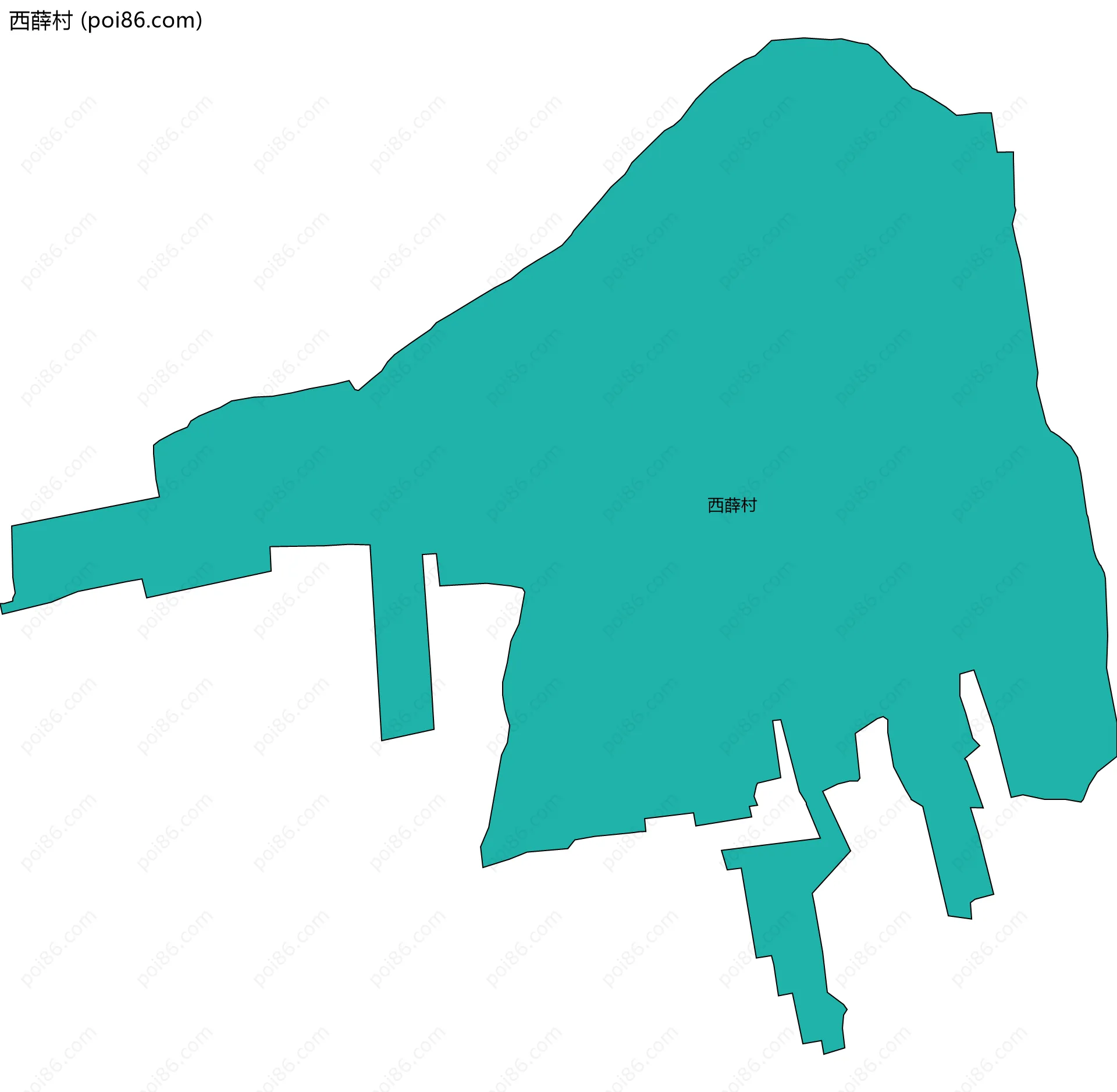 西薛村边界地图