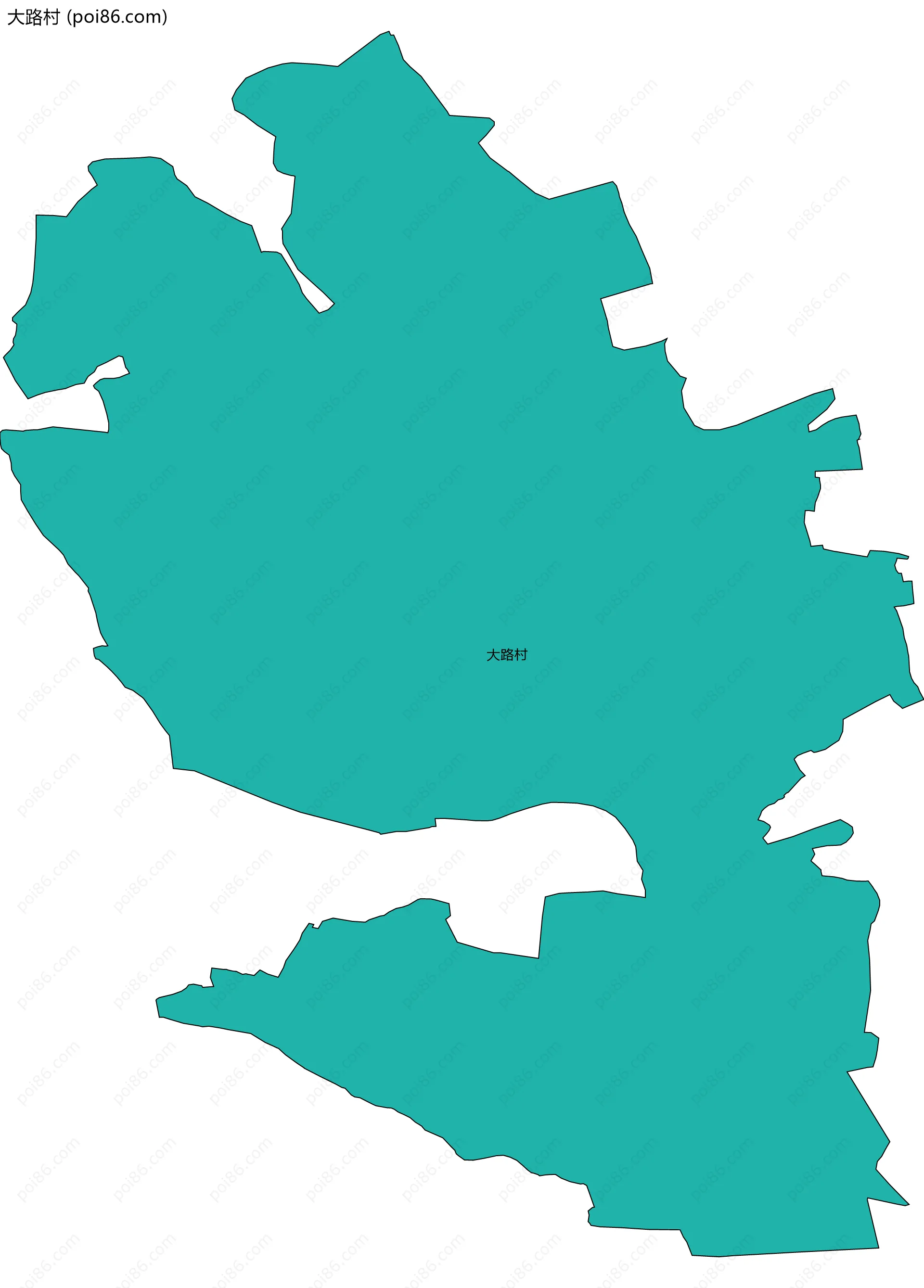 大路村边界地图