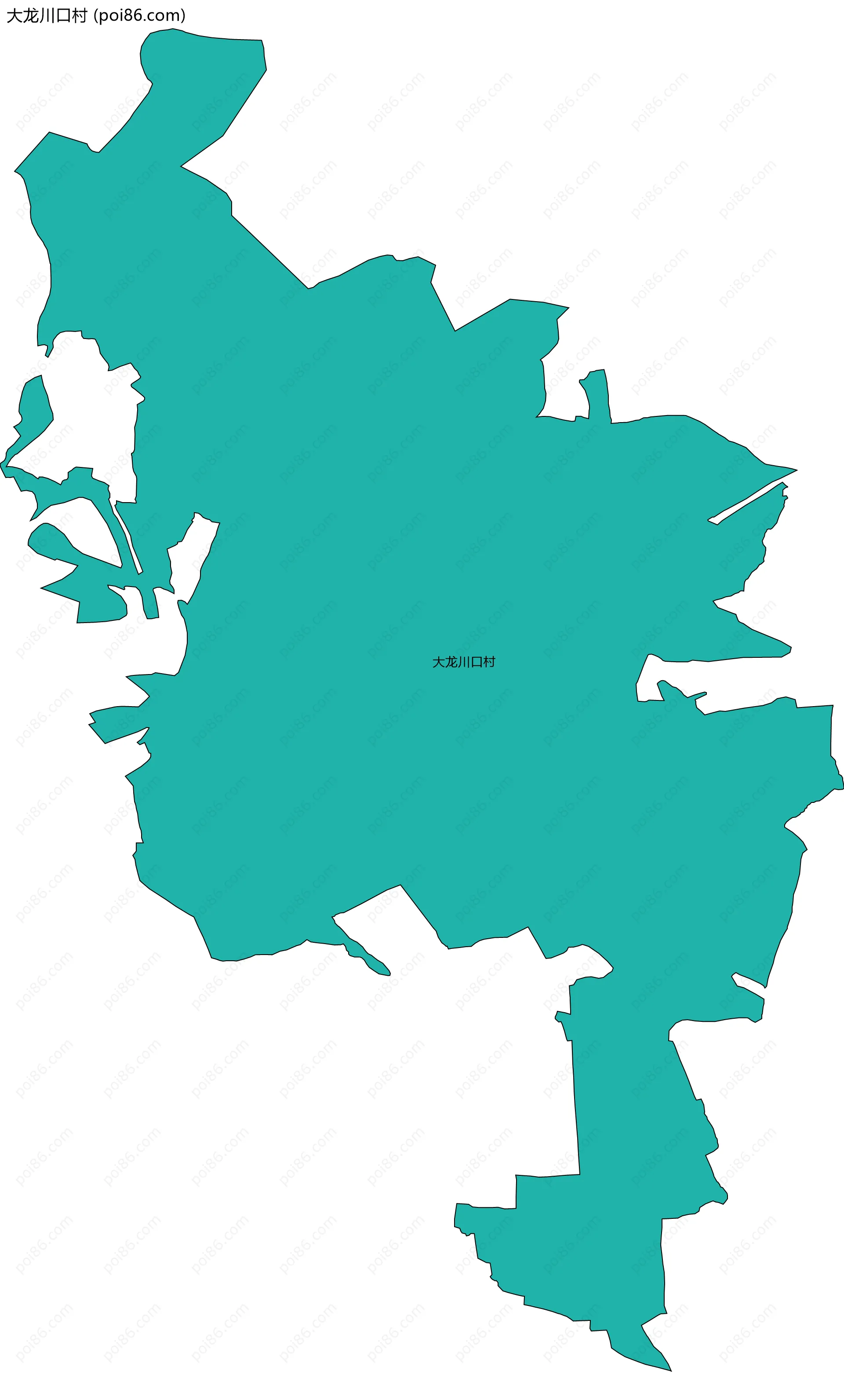 大龙川口村边界地图