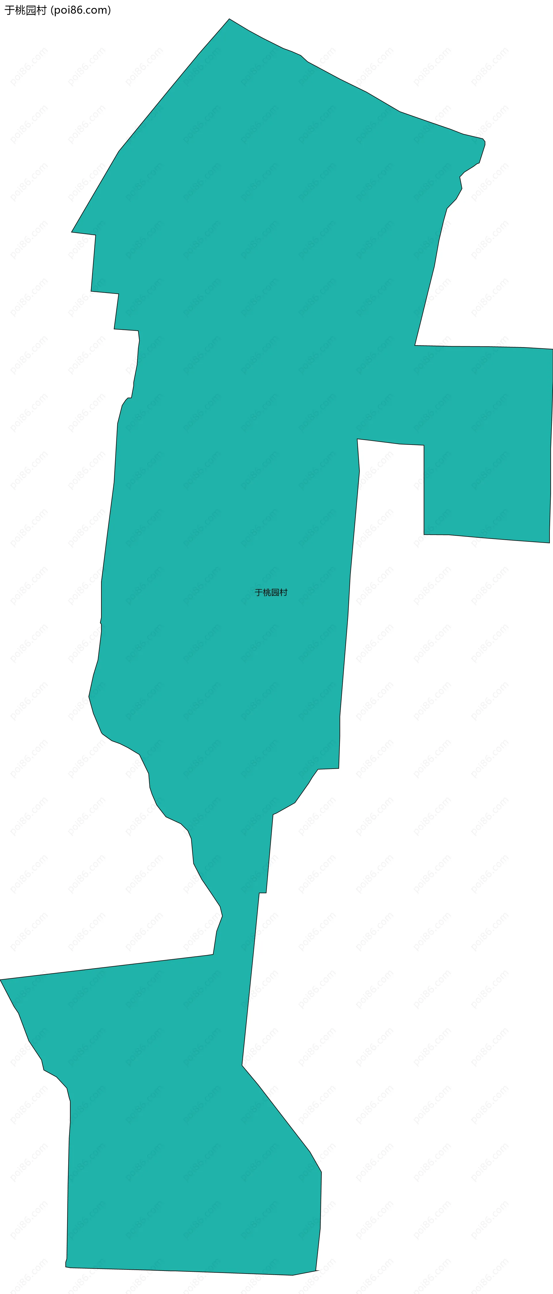 于桃园村边界地图